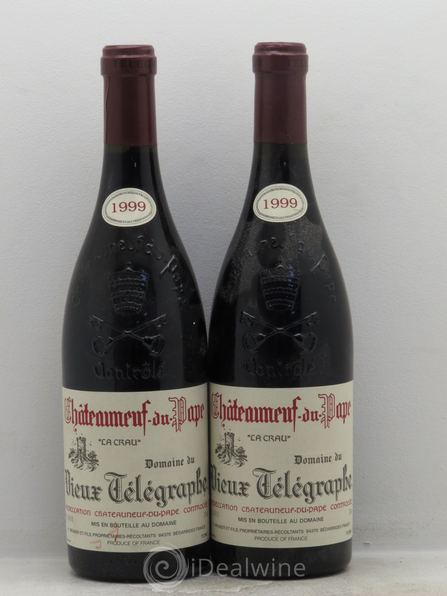 Châteauneuf-du-Pape Vieux Télégraphe (Domaine du) Vignobles Brunier 1999 - Lot de 2 bouteilles - 0