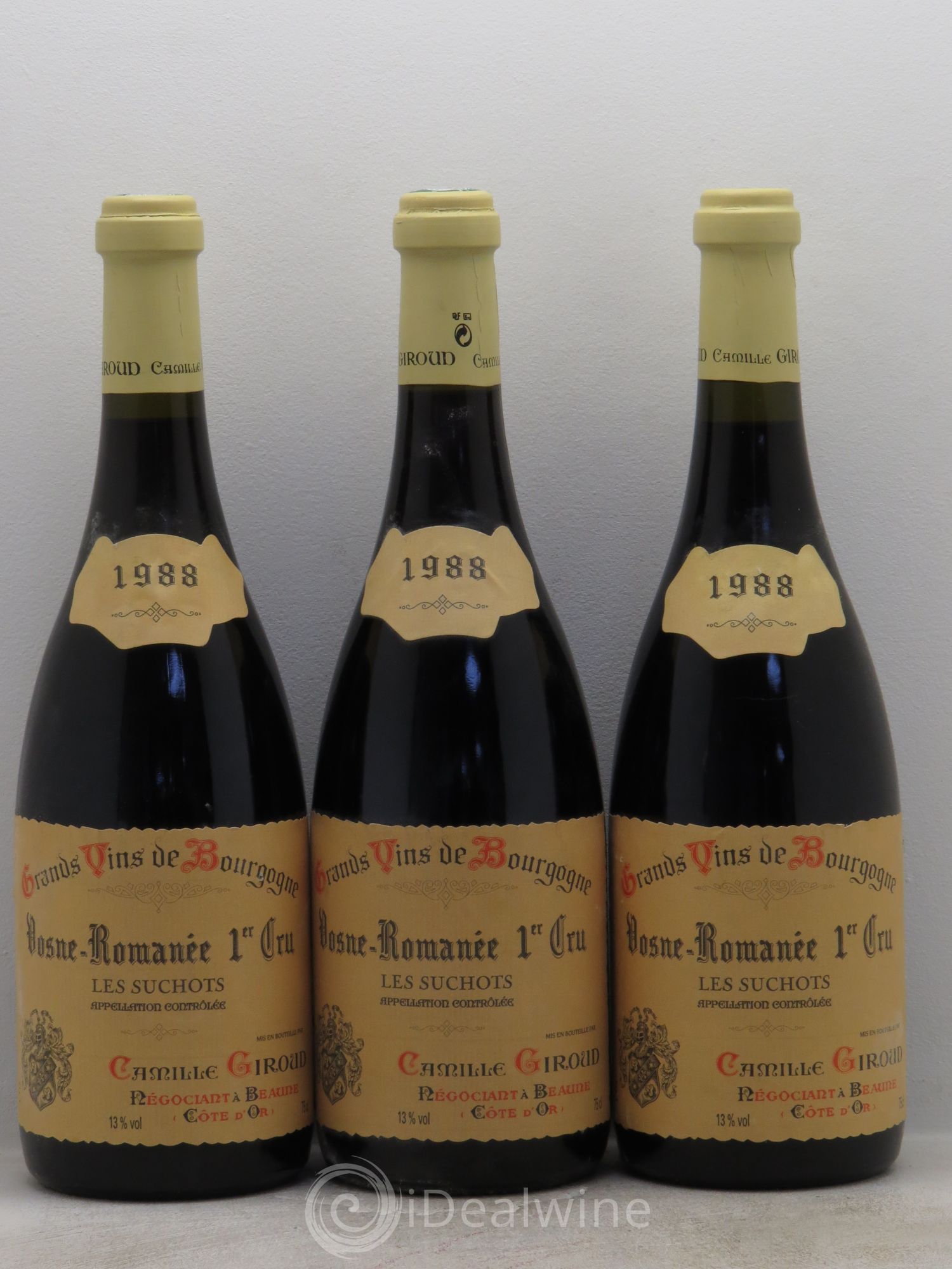 Vosne-Romanée 1er Cru Camille Giroud 1988 - Lot de 3 bouteilles - 0
