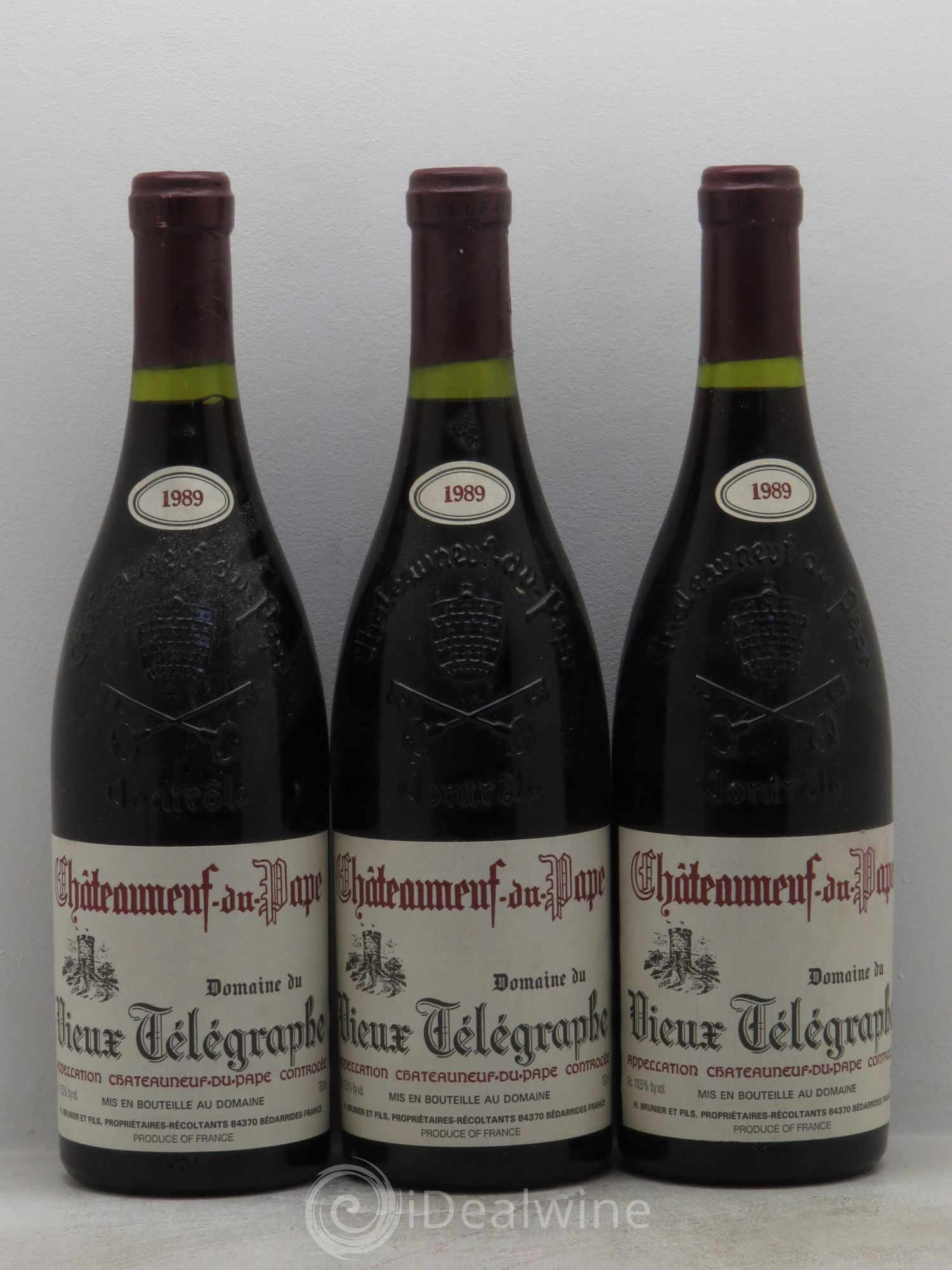 Châteauneuf-du-Pape Vieux Télégraphe (Domaine du) Vignobles Brunier 1989 - Lot de 3 bouteilles - 0