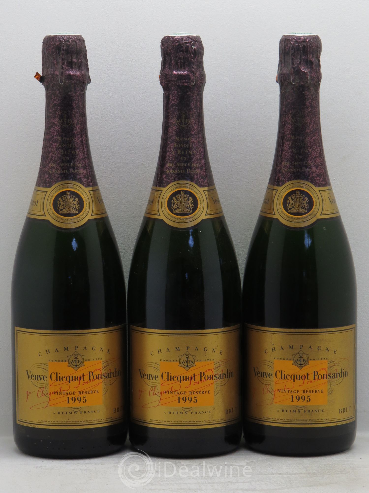 Vintage Veuve Clicquot 1995 - Lot de 3 bouteilles - 0