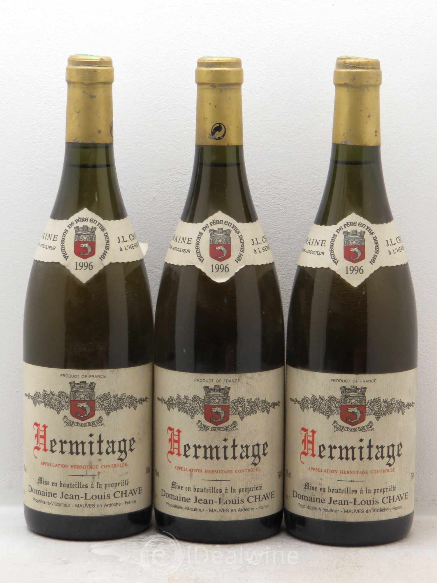 Hermitage Jean-Louis Chave 1996 - Lot de 3 bouteilles - 0
