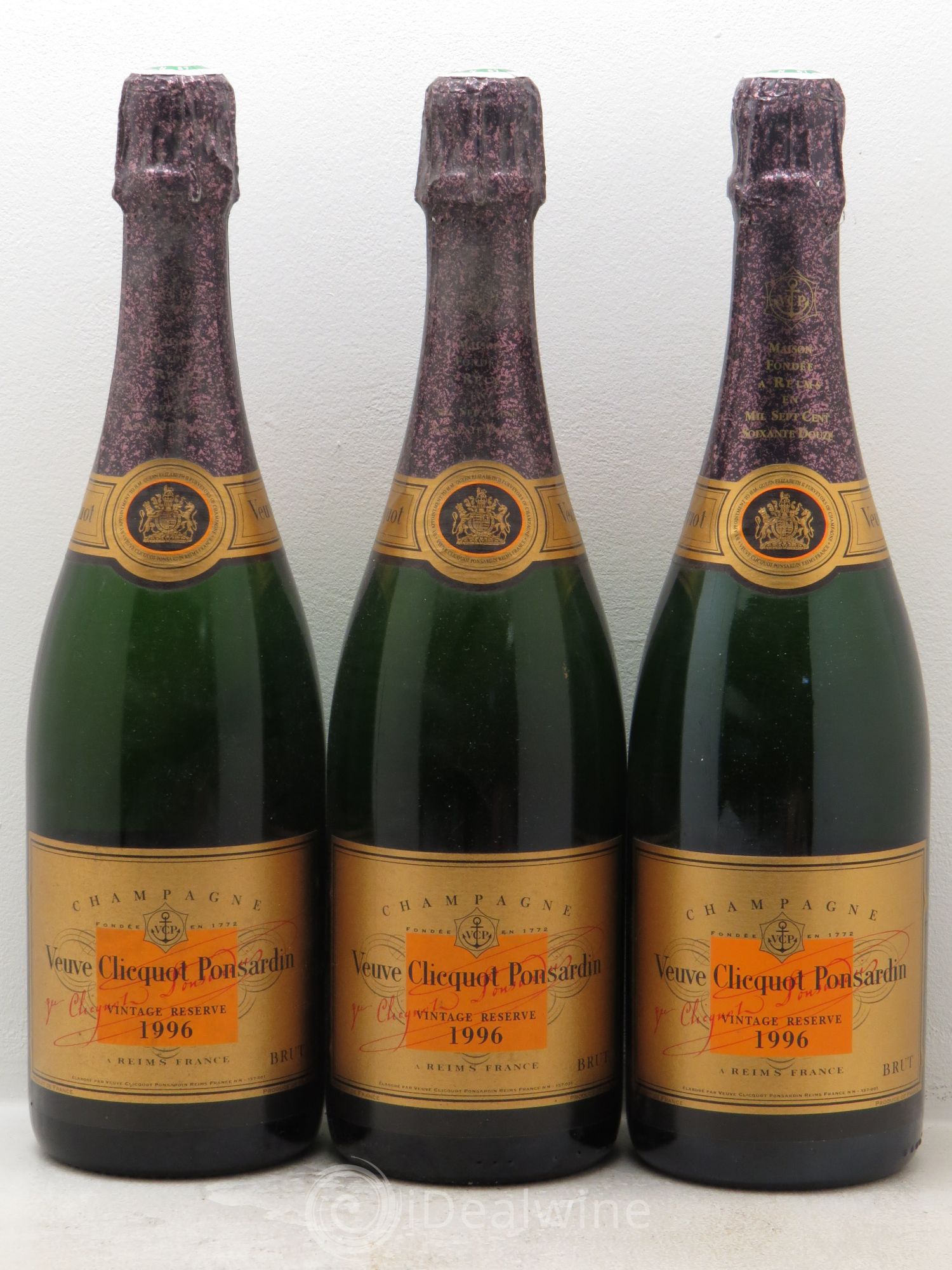 Vintage Veuve Clicquot 1996 - Lot of 3 bottles - 0