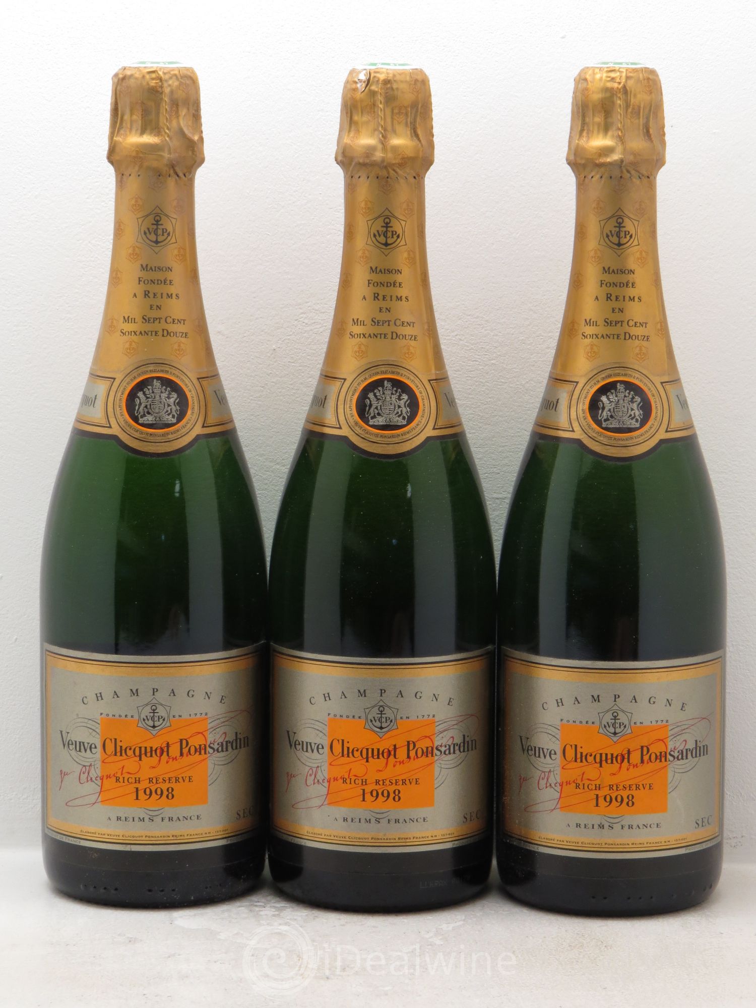 Champagne Veuve Clicquot Ponsardin Rich Réserve 1998 - Posten von 3 Flaschen - 0
