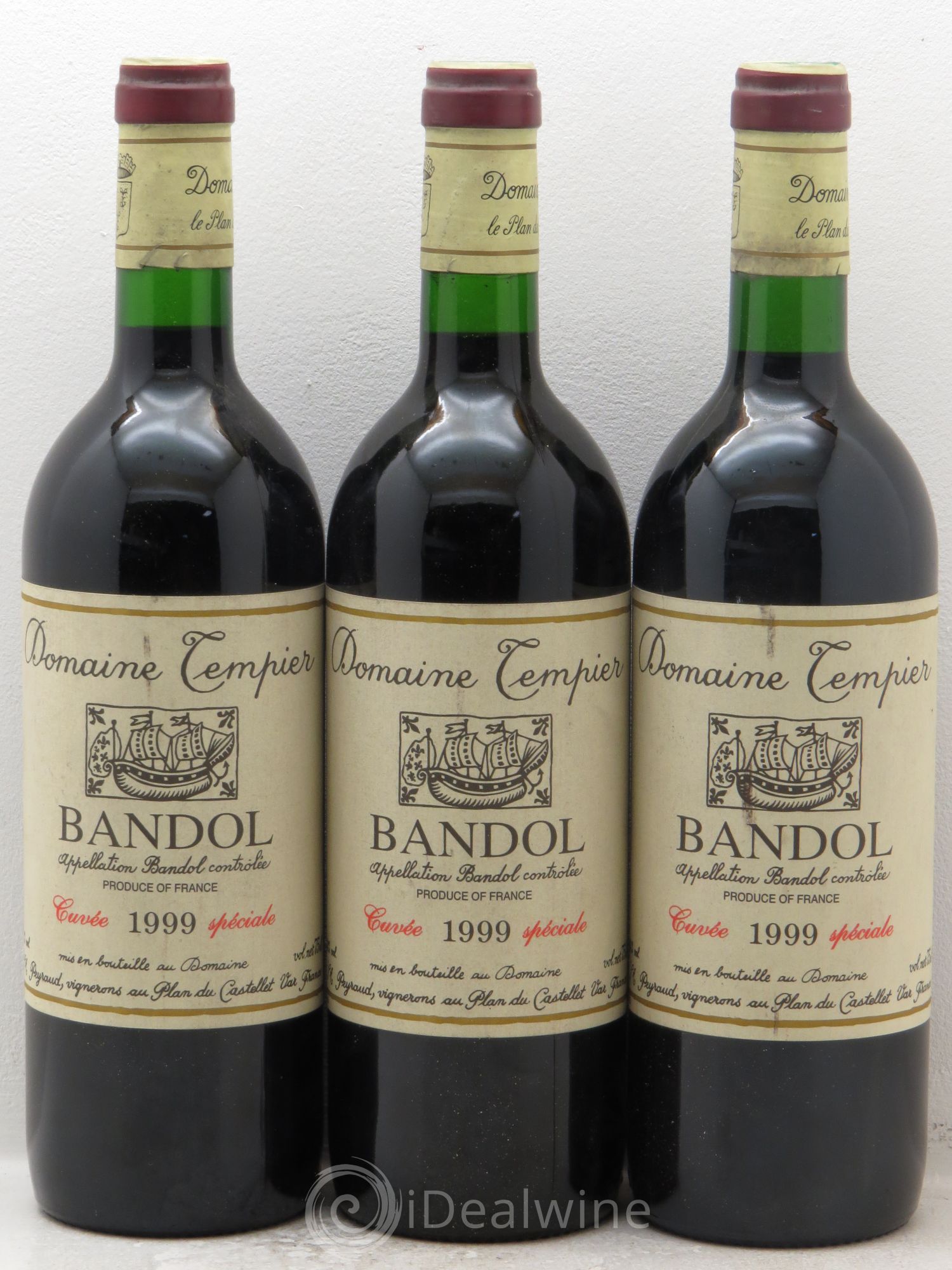 Bandol Domaine Tempier Cuvée spéciale Famille Peyraud 1999 - Lot de 3 bouteilles - 0