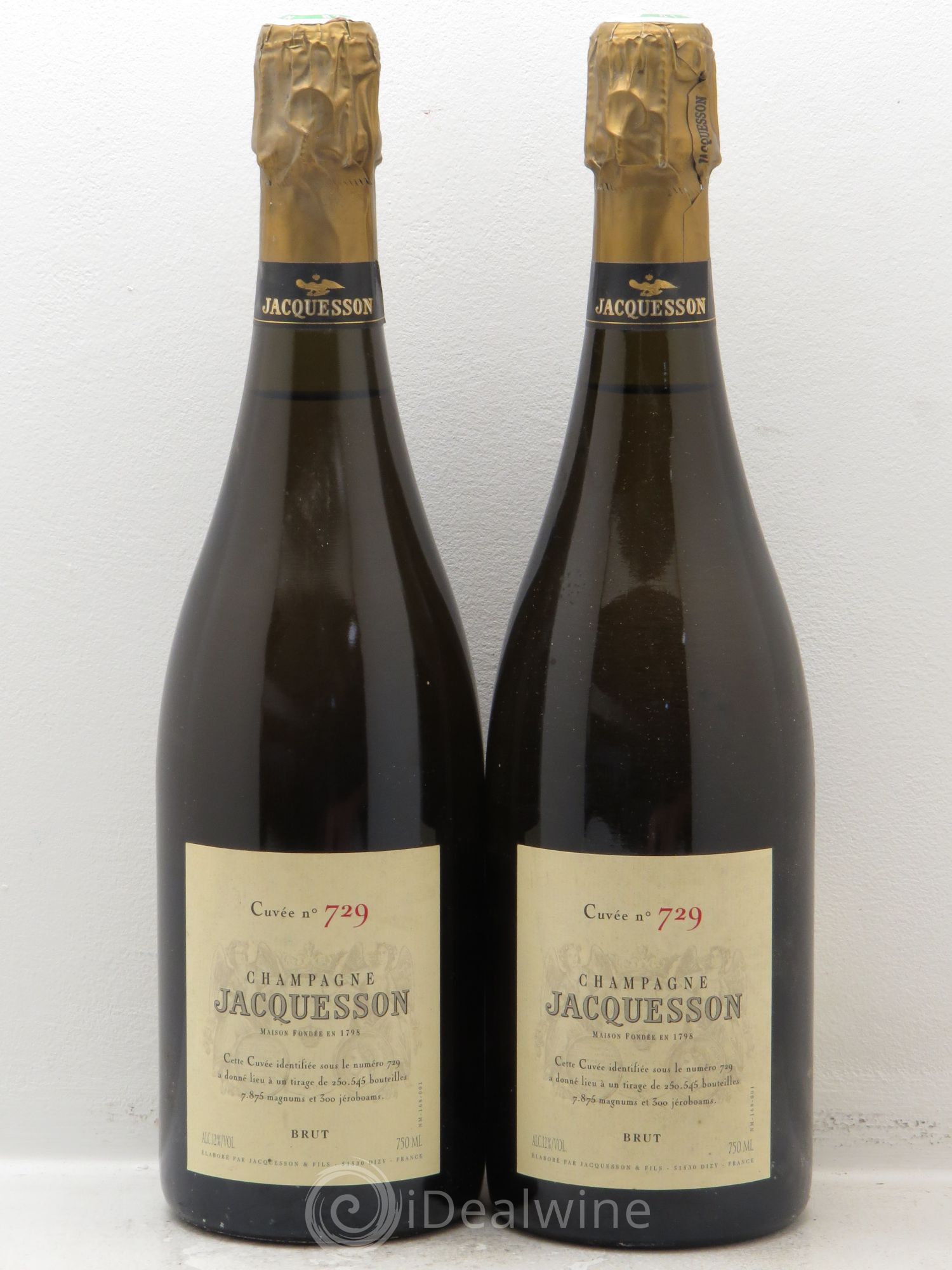 Champagne Jacquesson Cuvée 729 - Posten von 2 Flaschen - 0