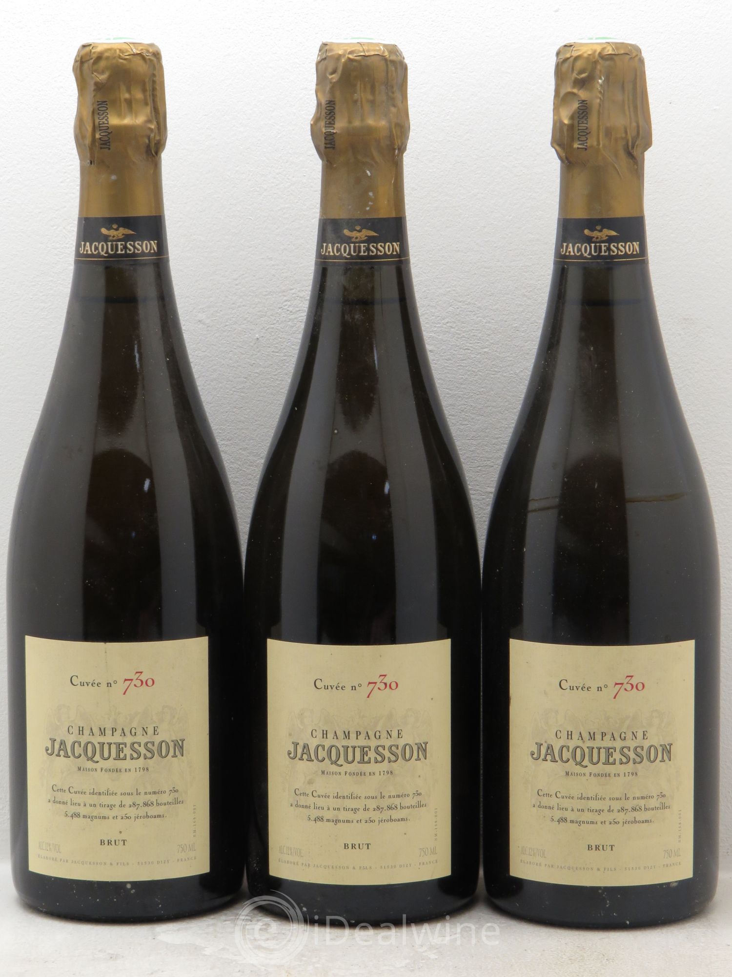 Champagne Jacquesson Cuvée 730 - Lot de 3 bouteilles - 0