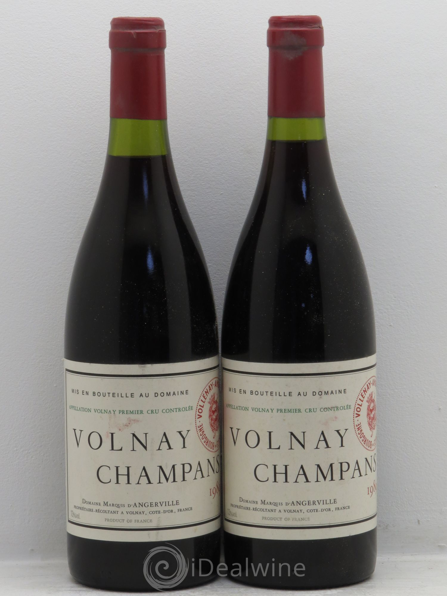Volnay 1er Cru Champans Marquis d'Angerville (Domaine) 1989 - Lot de 2 bouteilles - 0