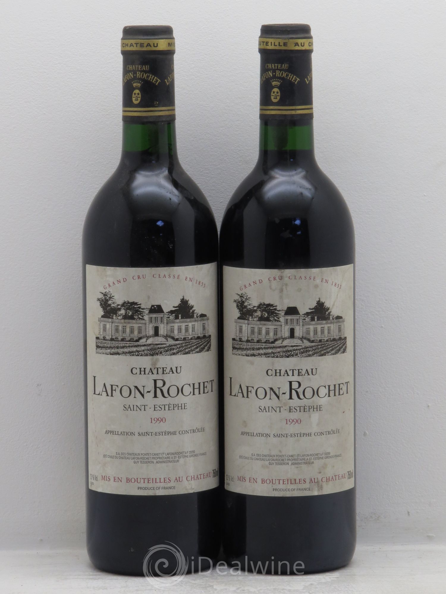 Château Lafon Rochet 4ème Grand Cru Classé 1990 - Lot de 2 bouteilles - 0