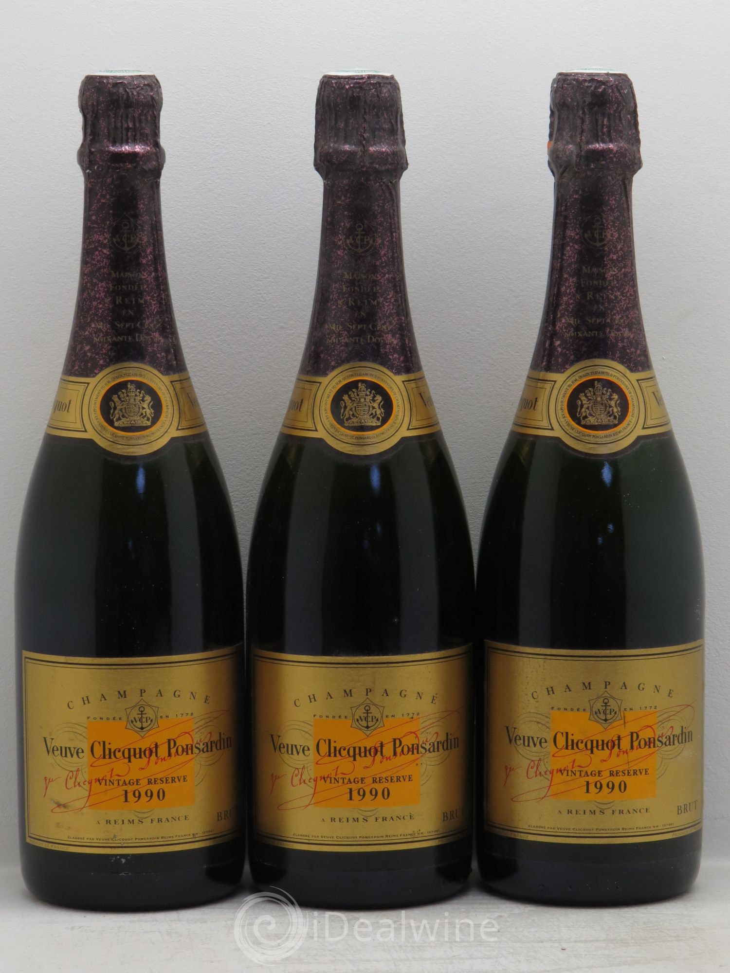 Vintage Veuve Clicquot (sans prix de réserve) 1990 - Lot de 3 bouteilles - 0