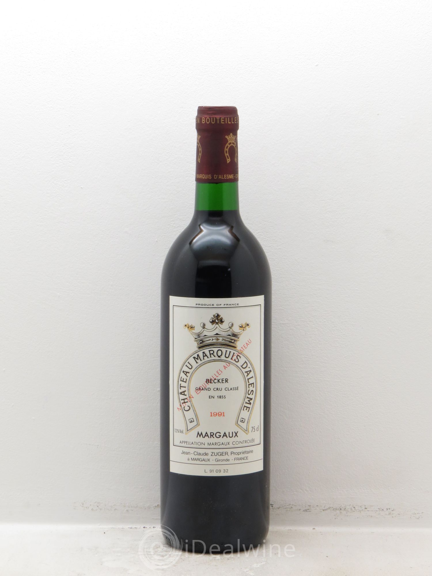 Château Marquis d'Alesme 1991 - Lot de 1 bouteille - 0