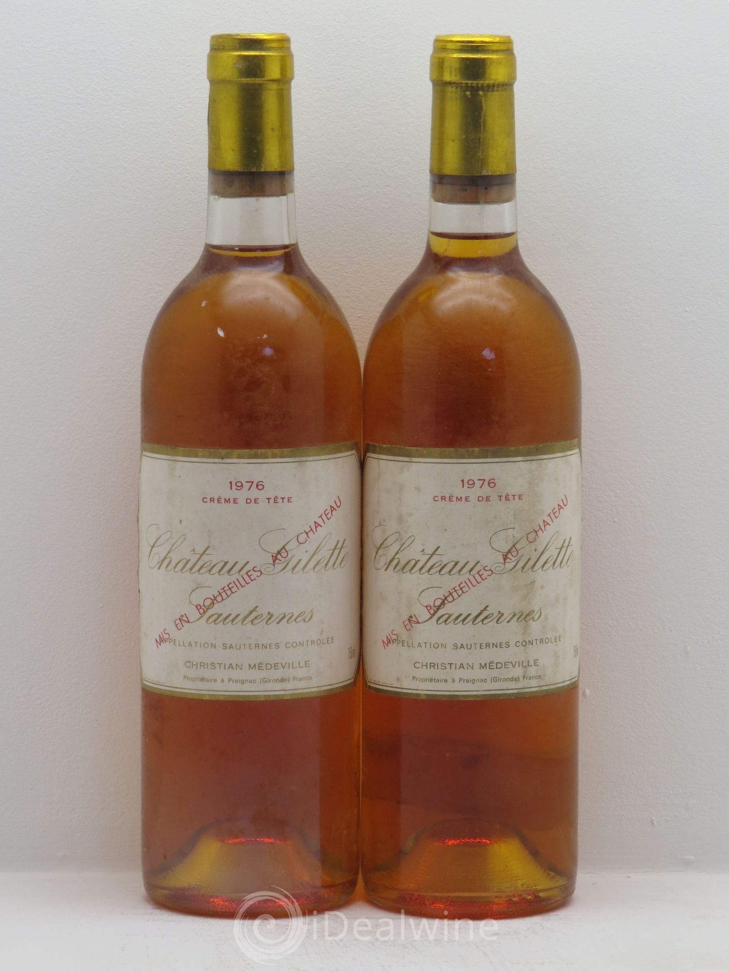 Château Gilette - Crème de Tête 1976 - Lotto di 2 bottiglie - 0