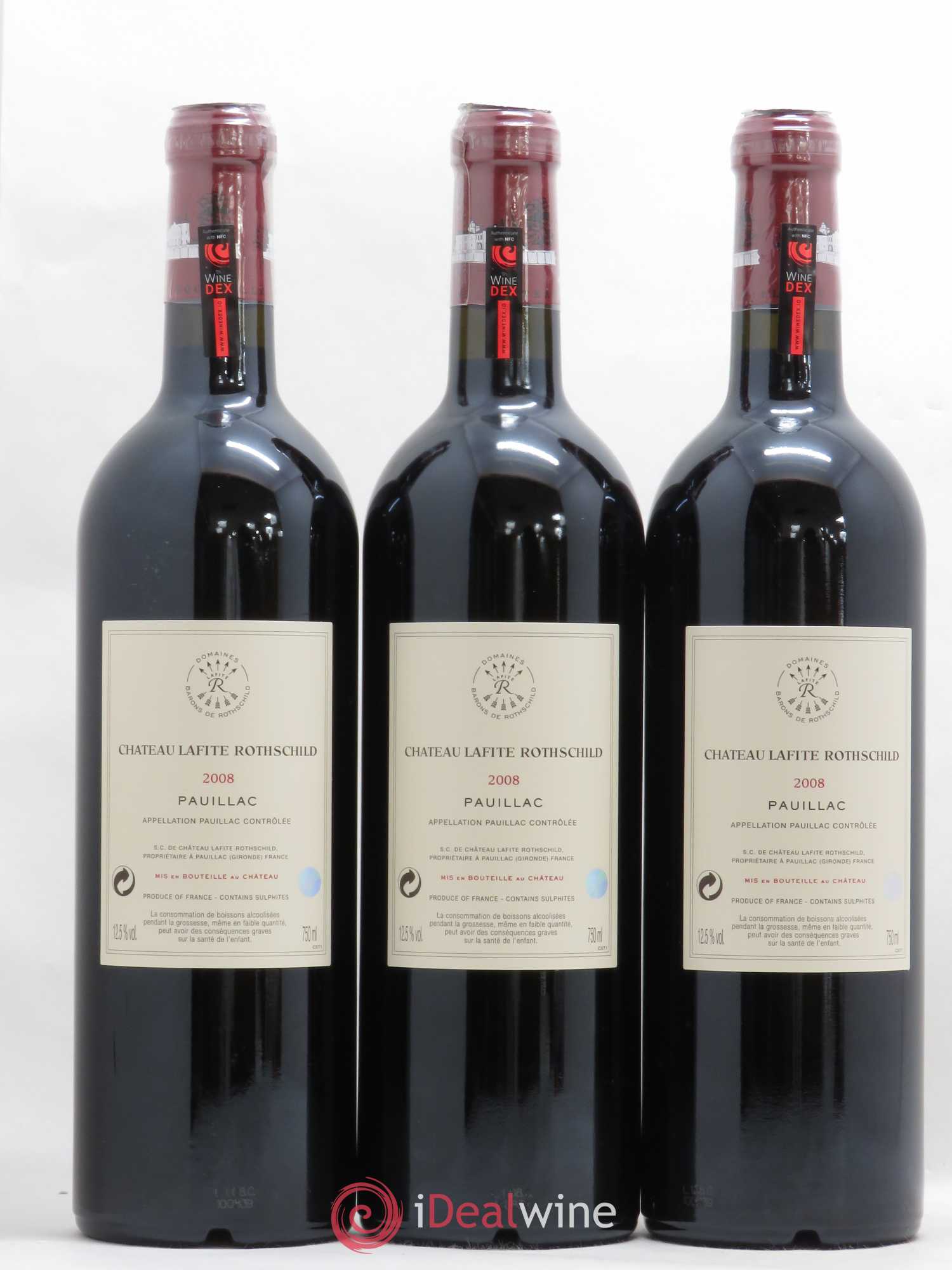 Château Lafite Rothschild 1er Grand Cru Classé 2008 - Lot de 3 bouteilles - 1