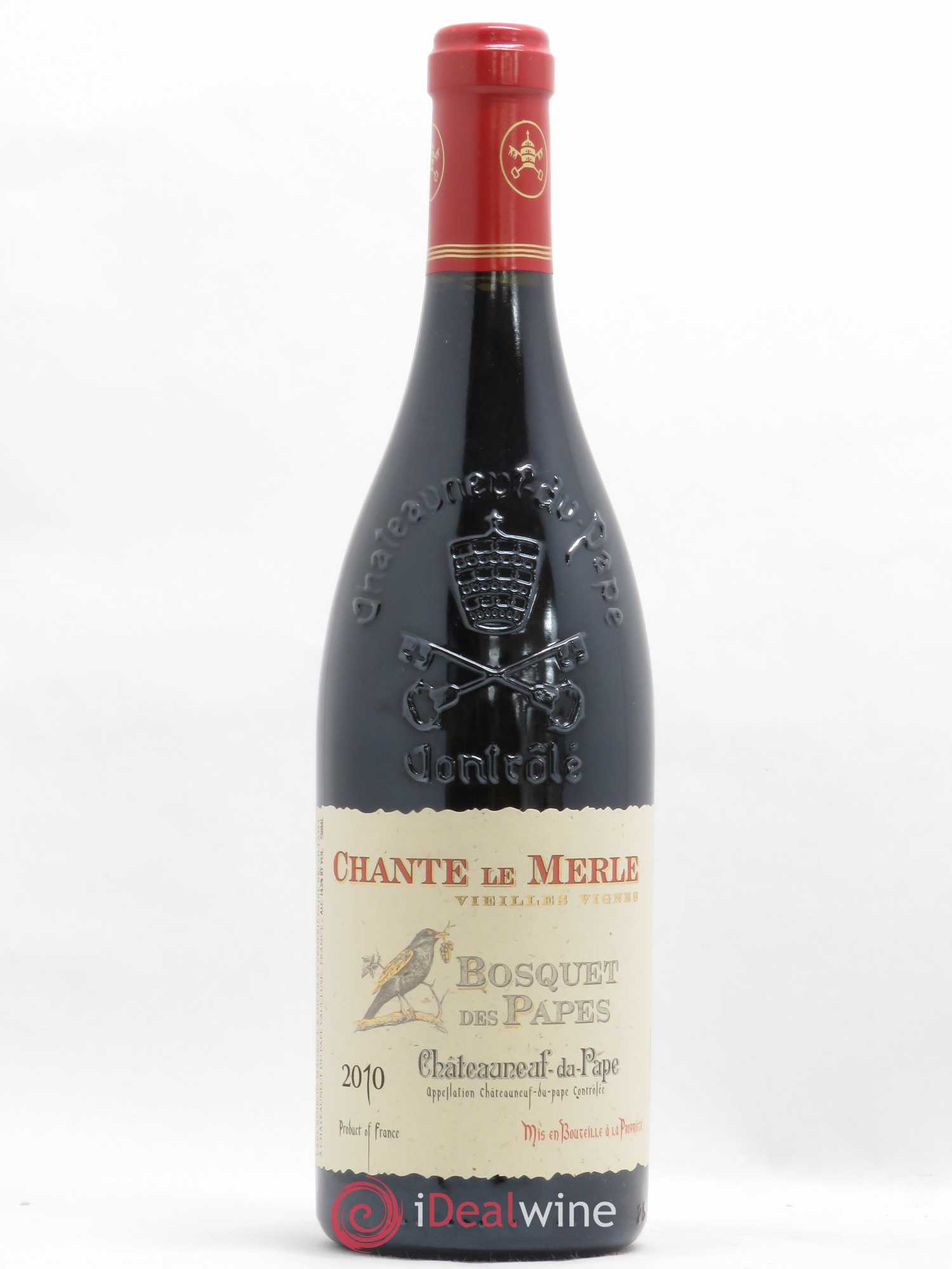 Châteauneuf-du-Pape Bosquet des Papes Chante Le Merle Vieilles Vignes Famille Boiron 2010 - Lot de 1 bouteille - 0