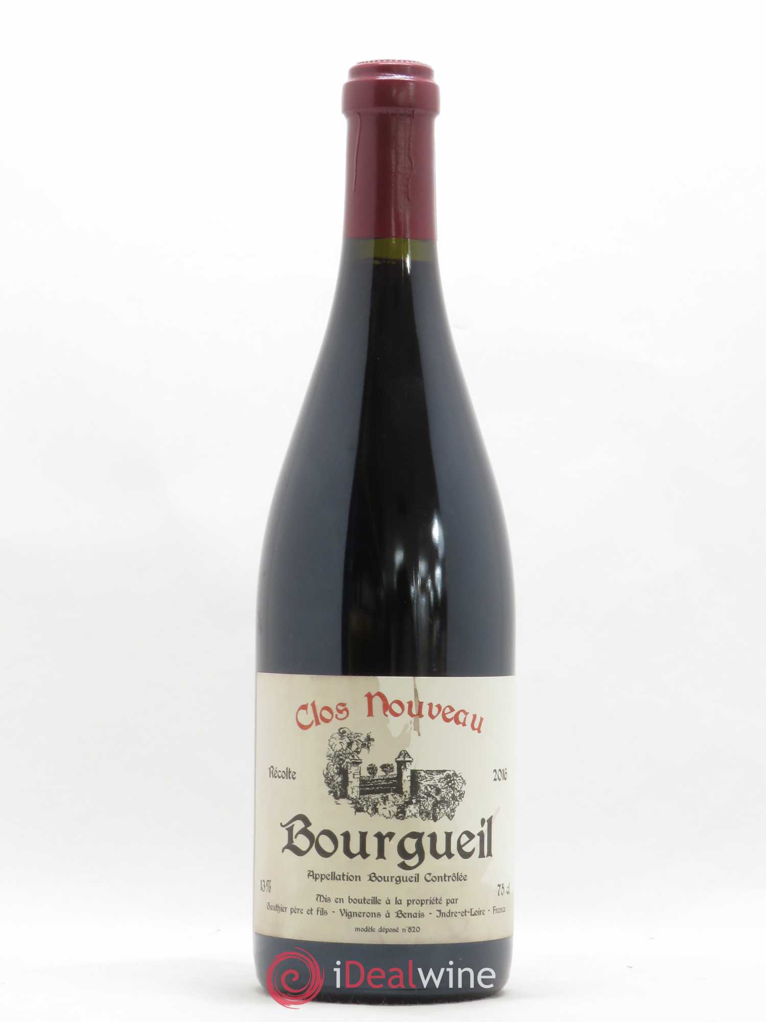 Bourgueil Clos Nouveau Domaine du Bel Air 2016 - Lot de 1 bouteille - 0
