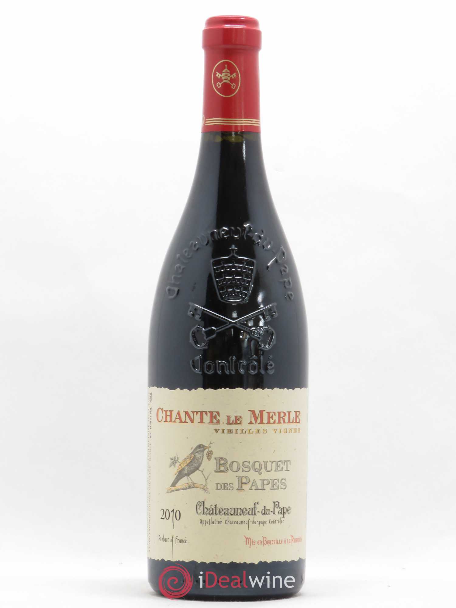 Châteauneuf-du-Pape Bosquet des Papes Chante Le Merle Vieilles Vignes Famille Boiron 2010 - Lot de 1 bouteille - 0