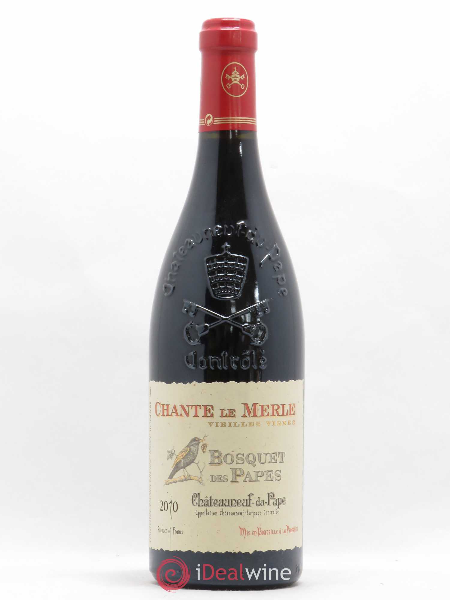 Châteauneuf-du-Pape Bosquet des Papes Chante Le Merle Vieilles Vignes Famille Boiron 2010 - Lot de 1 bouteille - 0