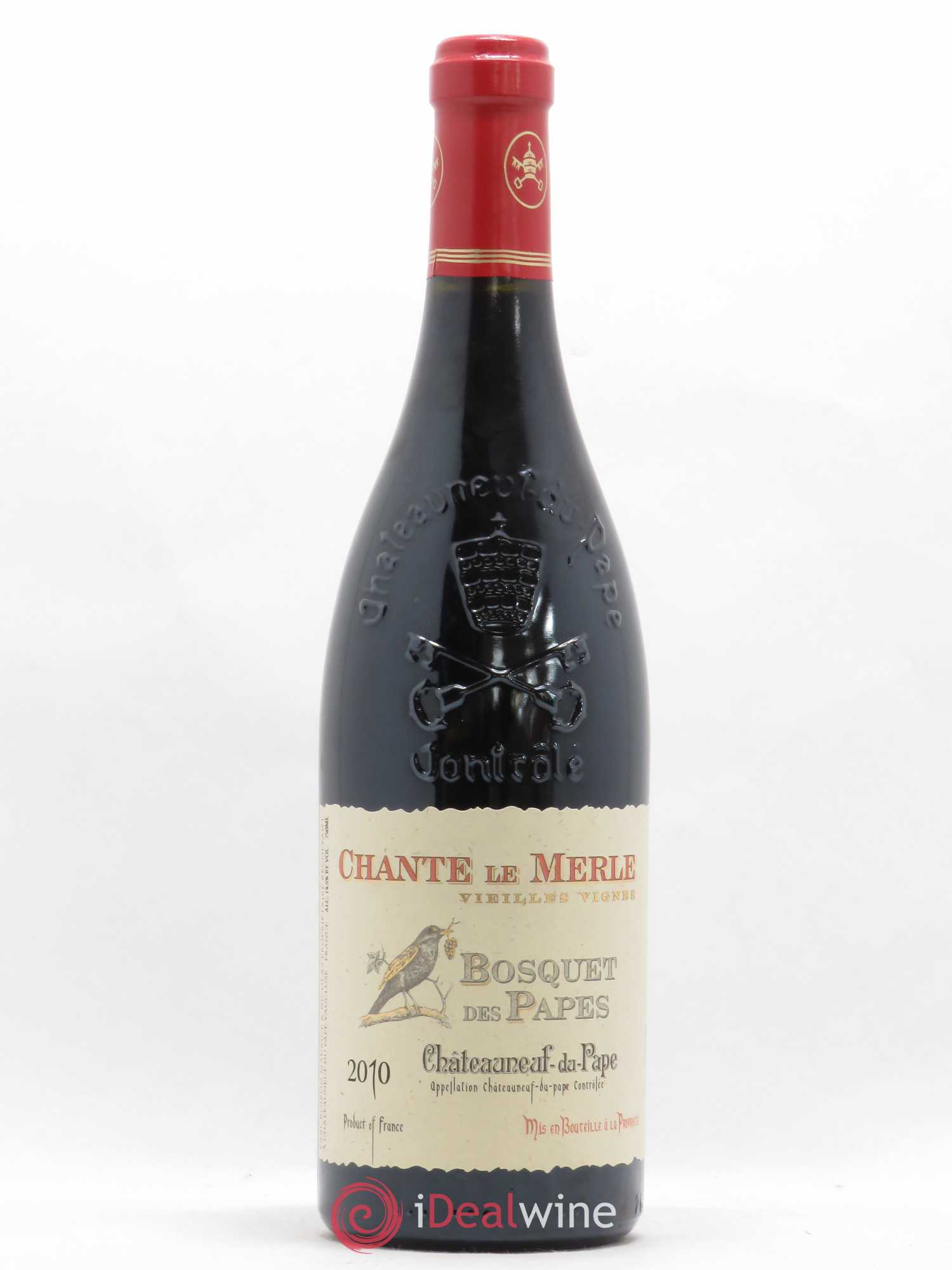 Châteauneuf-du-Pape Bosquet des Papes Chante Le Merle Vieilles Vignes Famille Boiron 2010 - Lot de 1 bouteille - 0