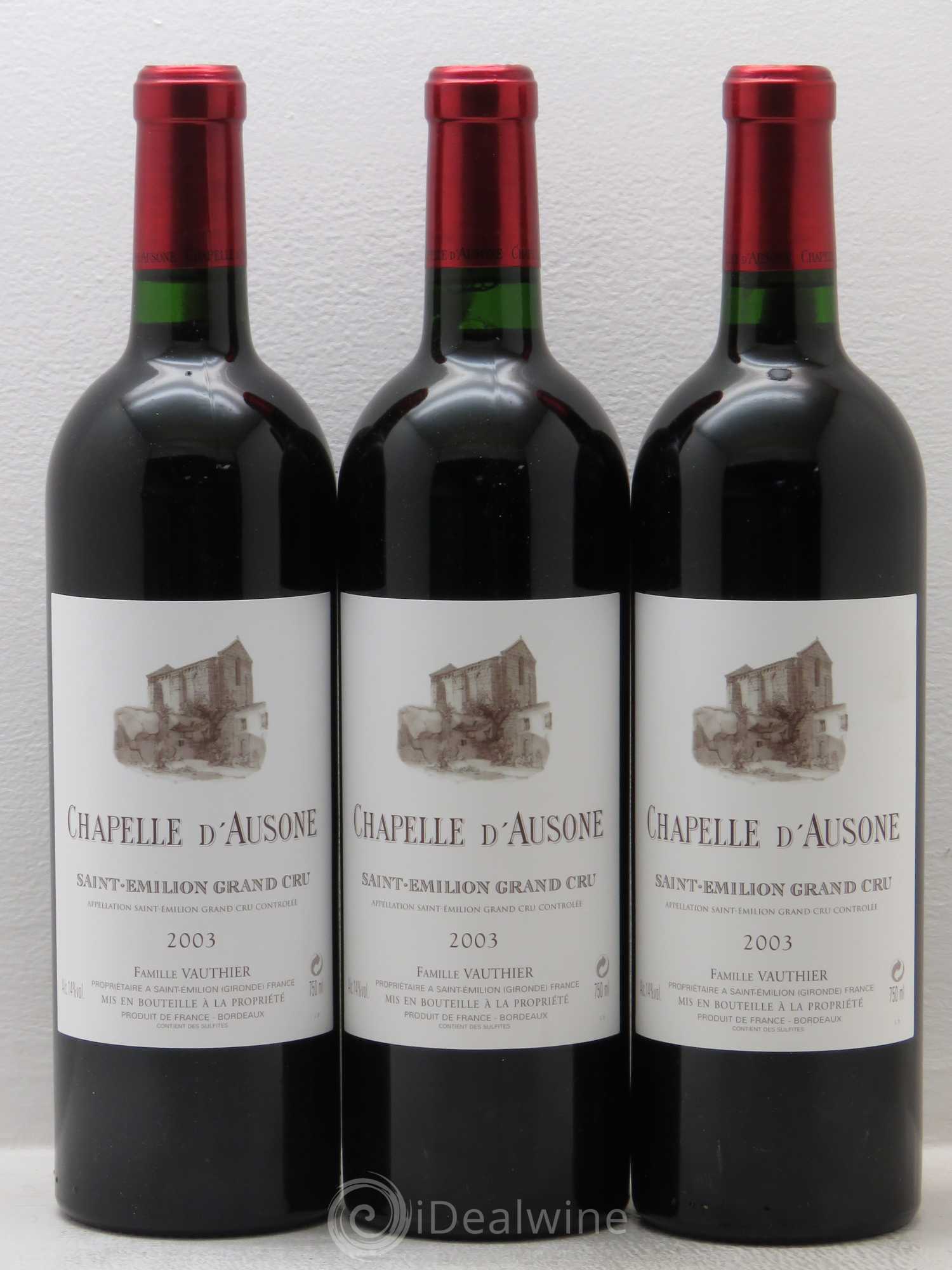 Chapelle d'Ausone Second Vin 2003 - Lot de 3 bouteilles - 0