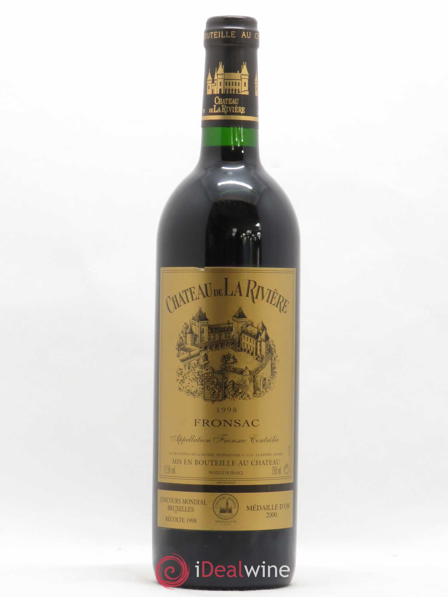 Château de La Rivière (sans prix de réserve) 1998 - Lot de 1 bouteille - 0