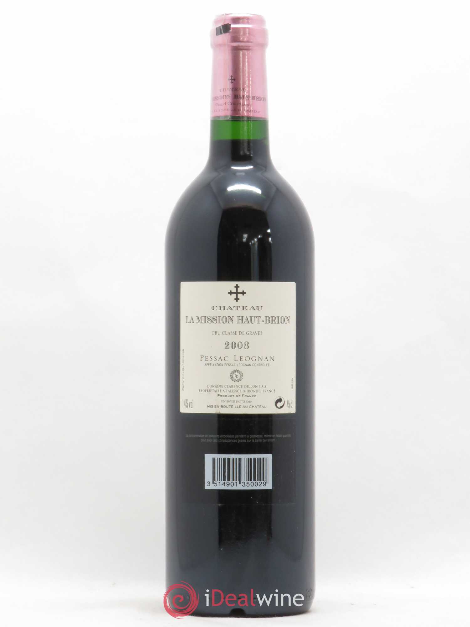 Château la Mission Haut-Brion Cru Classé de Graves 2008 - Lot de 1 bouteille - 1