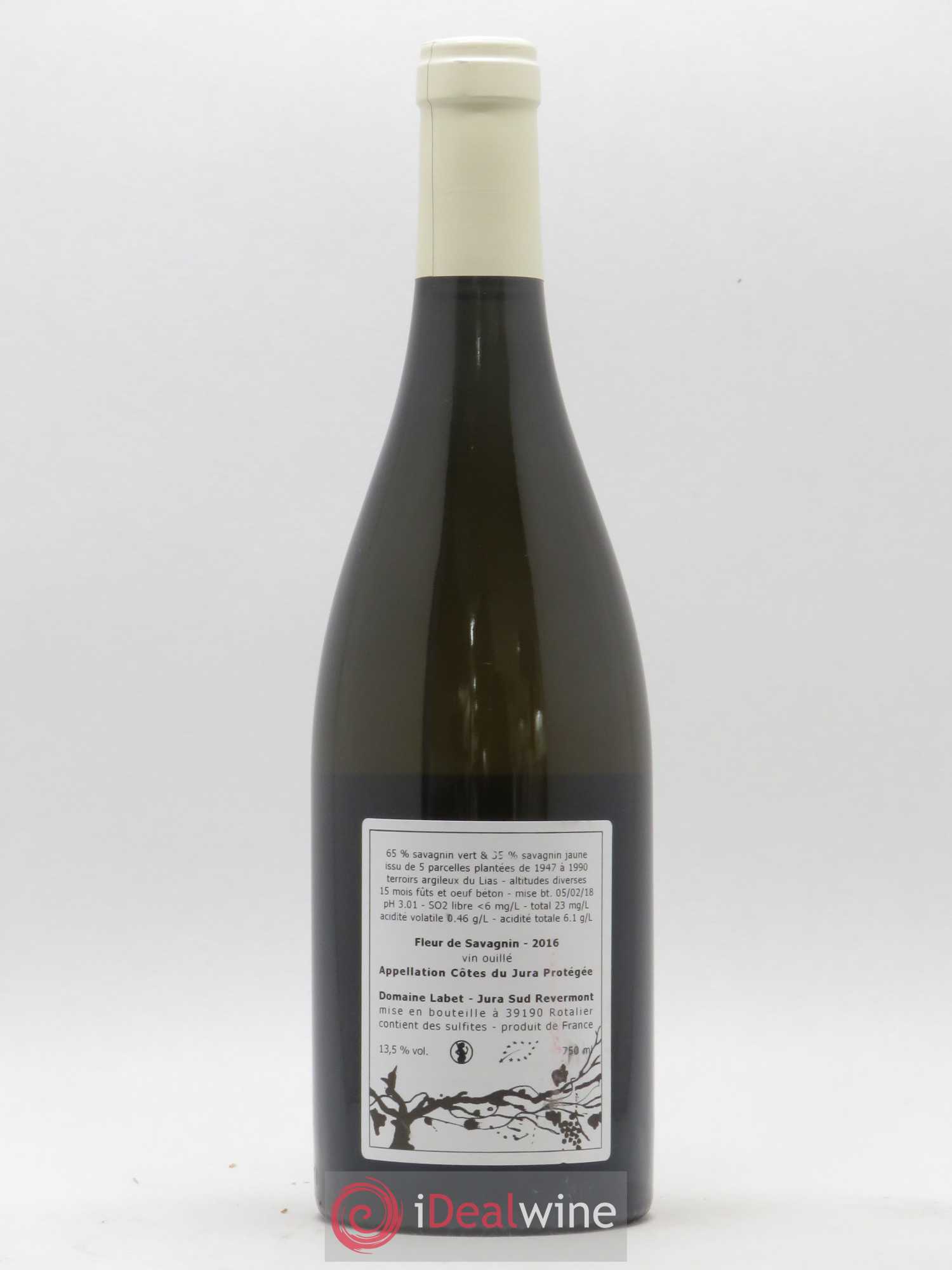 Côtes du Jura Fleur de Savagnin Romain - Julien - Charline Labet 2016 - Lot de 1 bouteille - 1