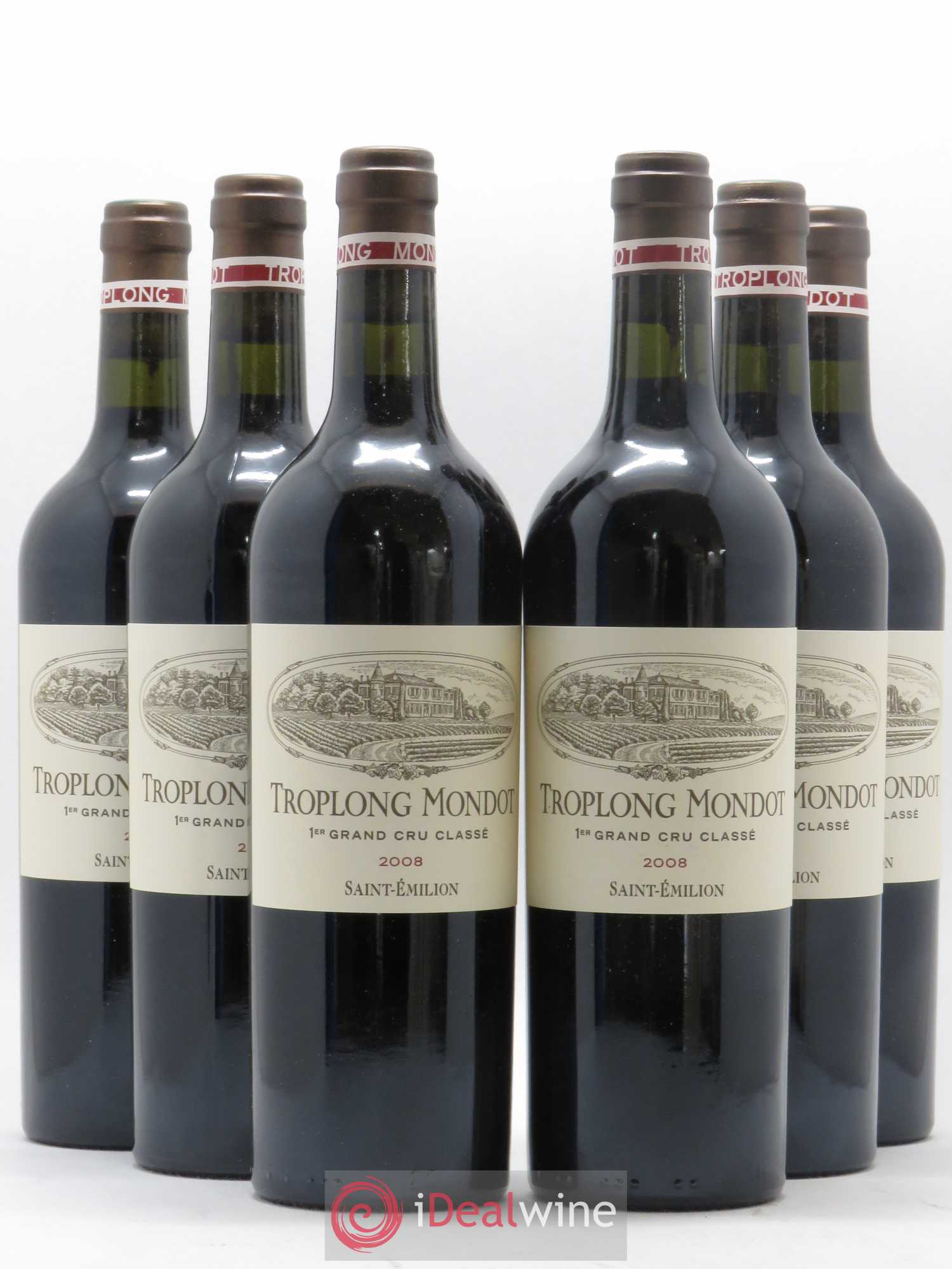 Château Troplong Mondot 1er Grand Cru Classé B 2008 - Lot de 6 bouteilles - 0