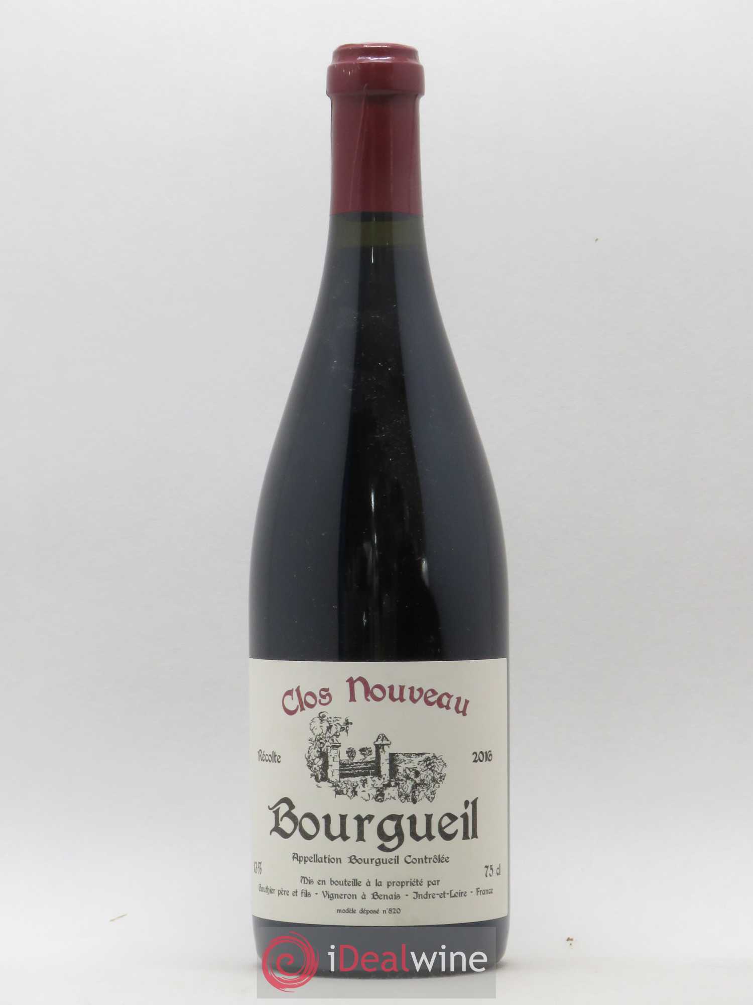 Bourgueil Clos Nouveau Domaine du Bel Air 2016 - Lot de 1 bouteille - 0