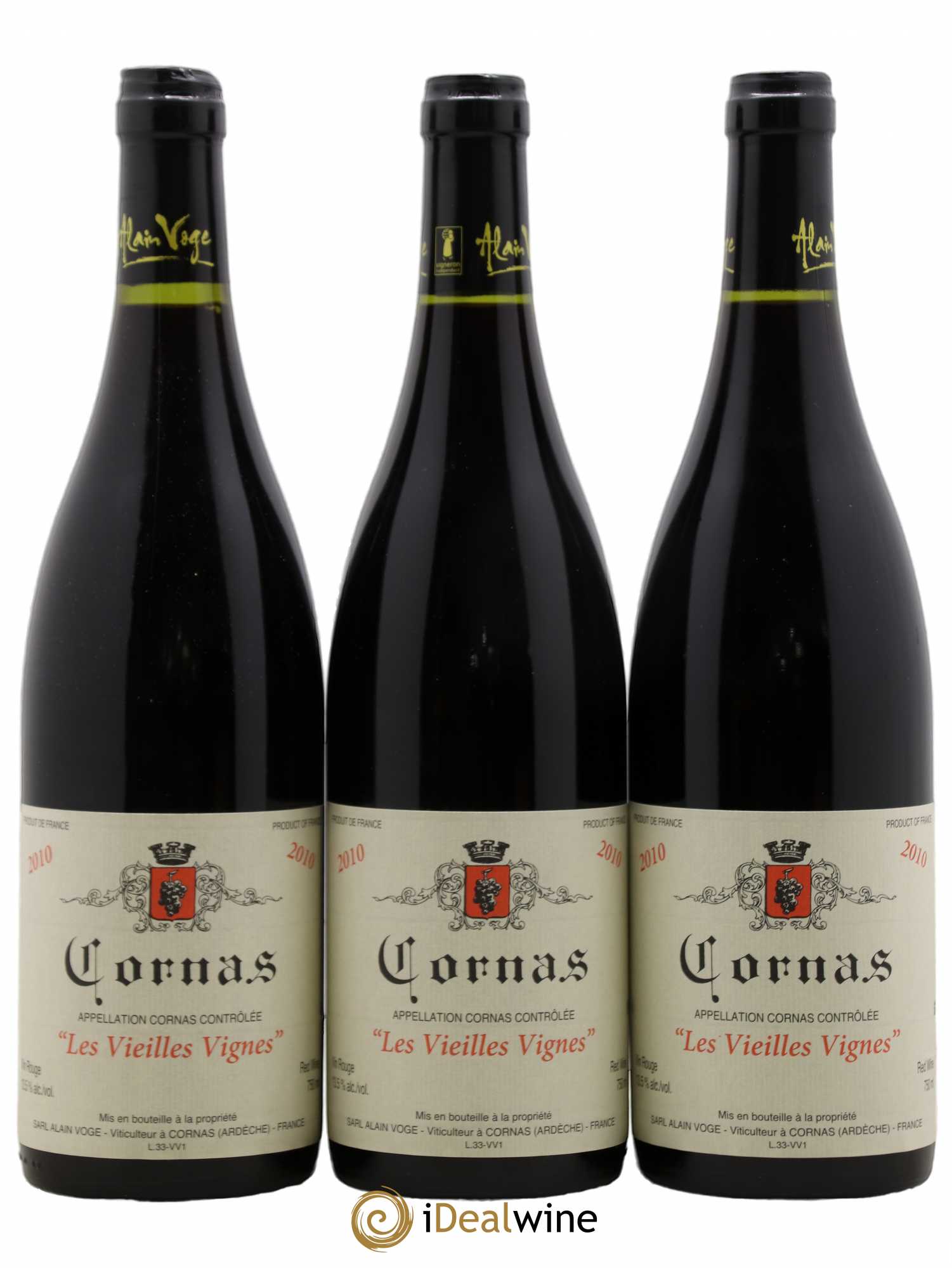 Cornas Les Vieilles Vignes Alain Voge (Domaine) 2010 - Lot of 3 bottles - 0