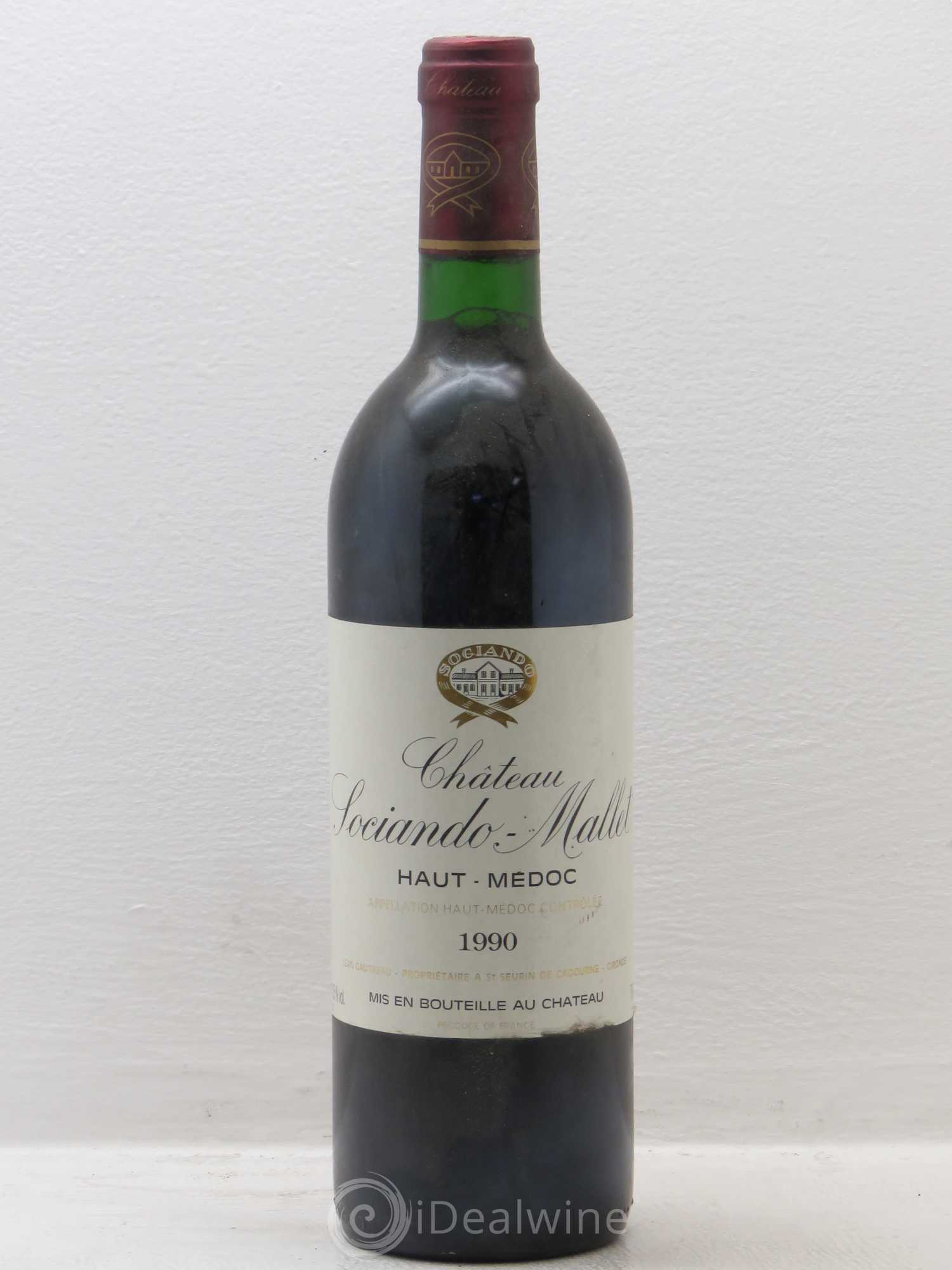 Château Sociando Mallet 1990 - Lot de 1 bouteille - 0