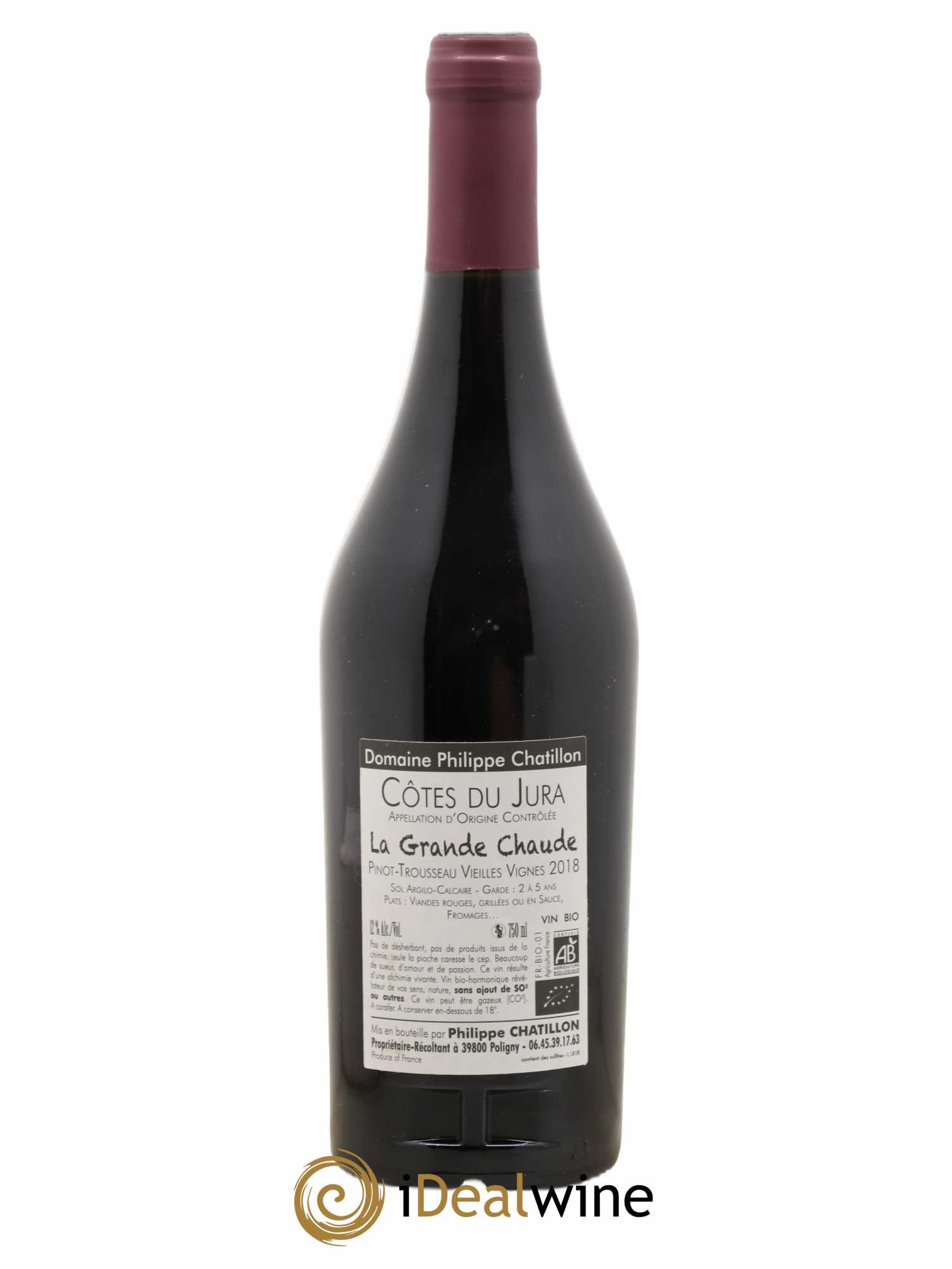 Côtes du Jura La Grande Chaude Philippe Chatillon 2018 - Lot de 1 bouteille - 1