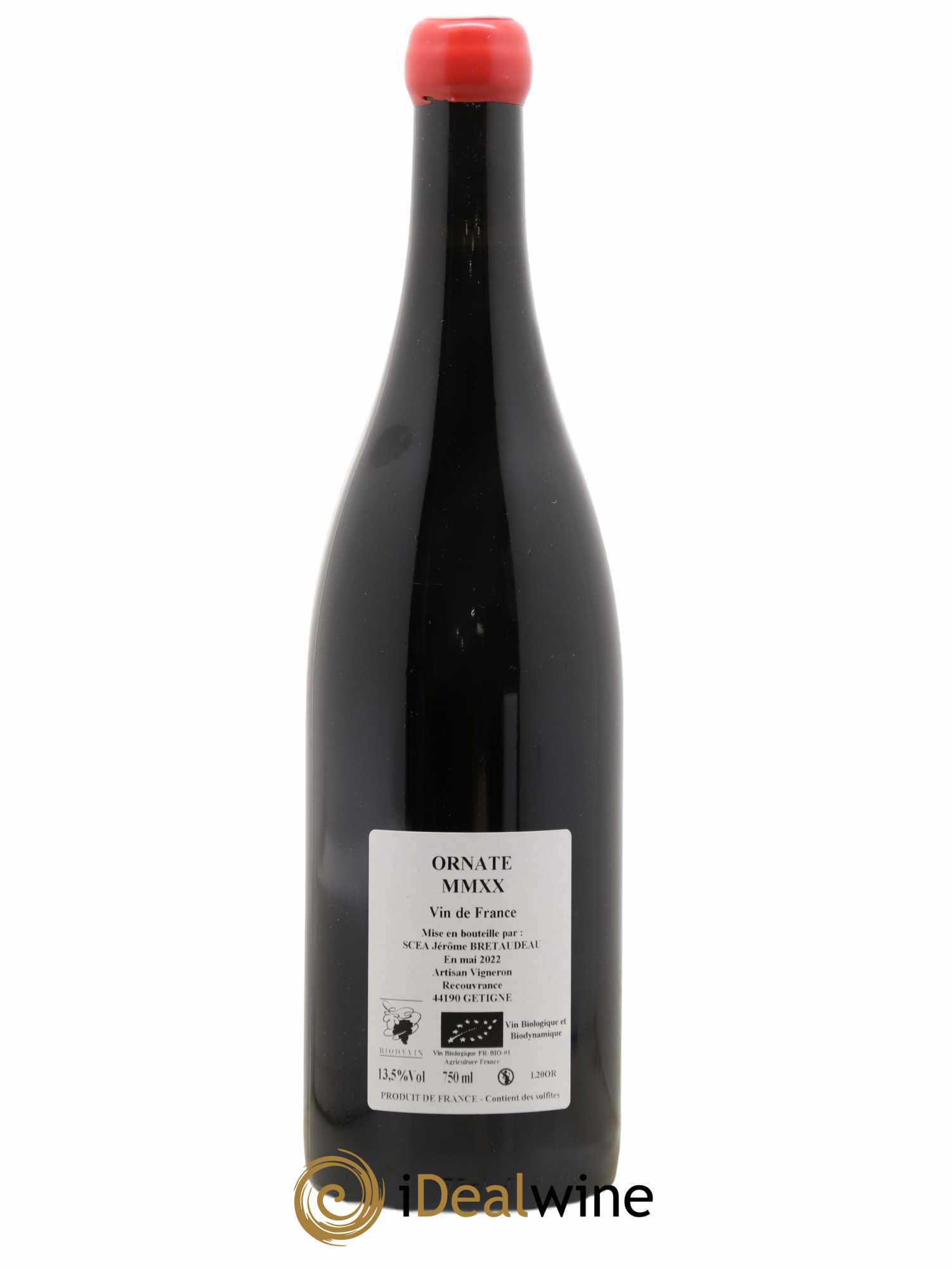 Vin de France Merlot Ornaté Jérôme Bretaudeau - Domaine de Bellevue 2020 - Lot de 1 bouteille - 1