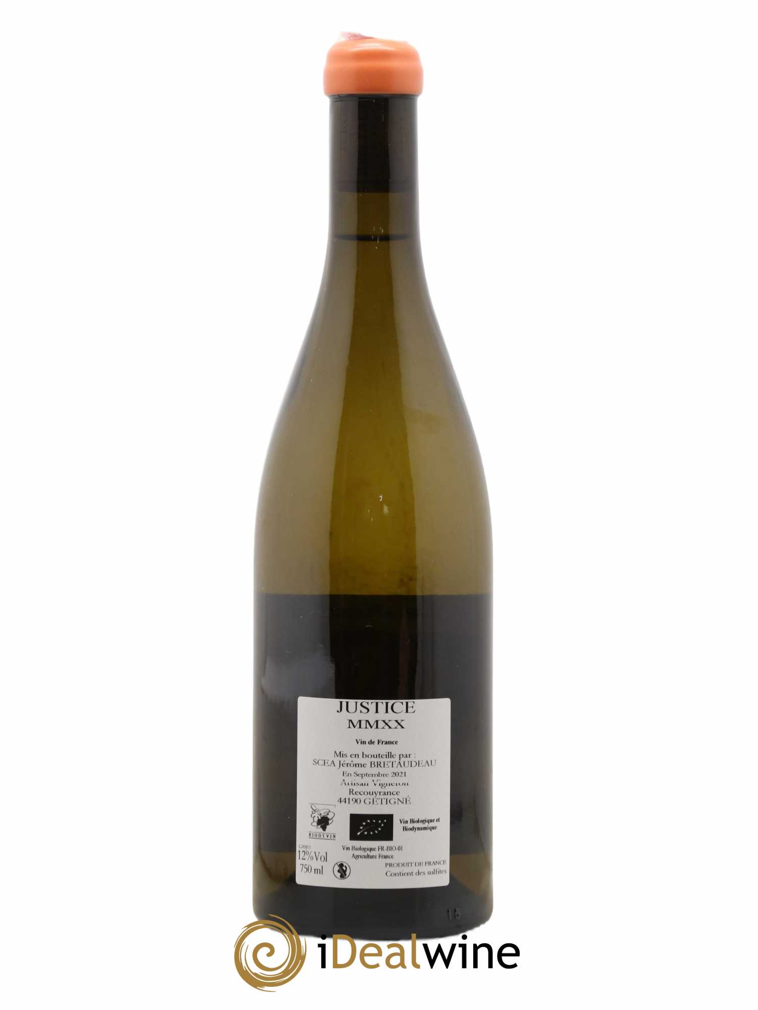 Vin de France La Justice Jérôme Bretaudeau - Domaine de Bellevue 2020 - Lot de 1 bouteille - 1
