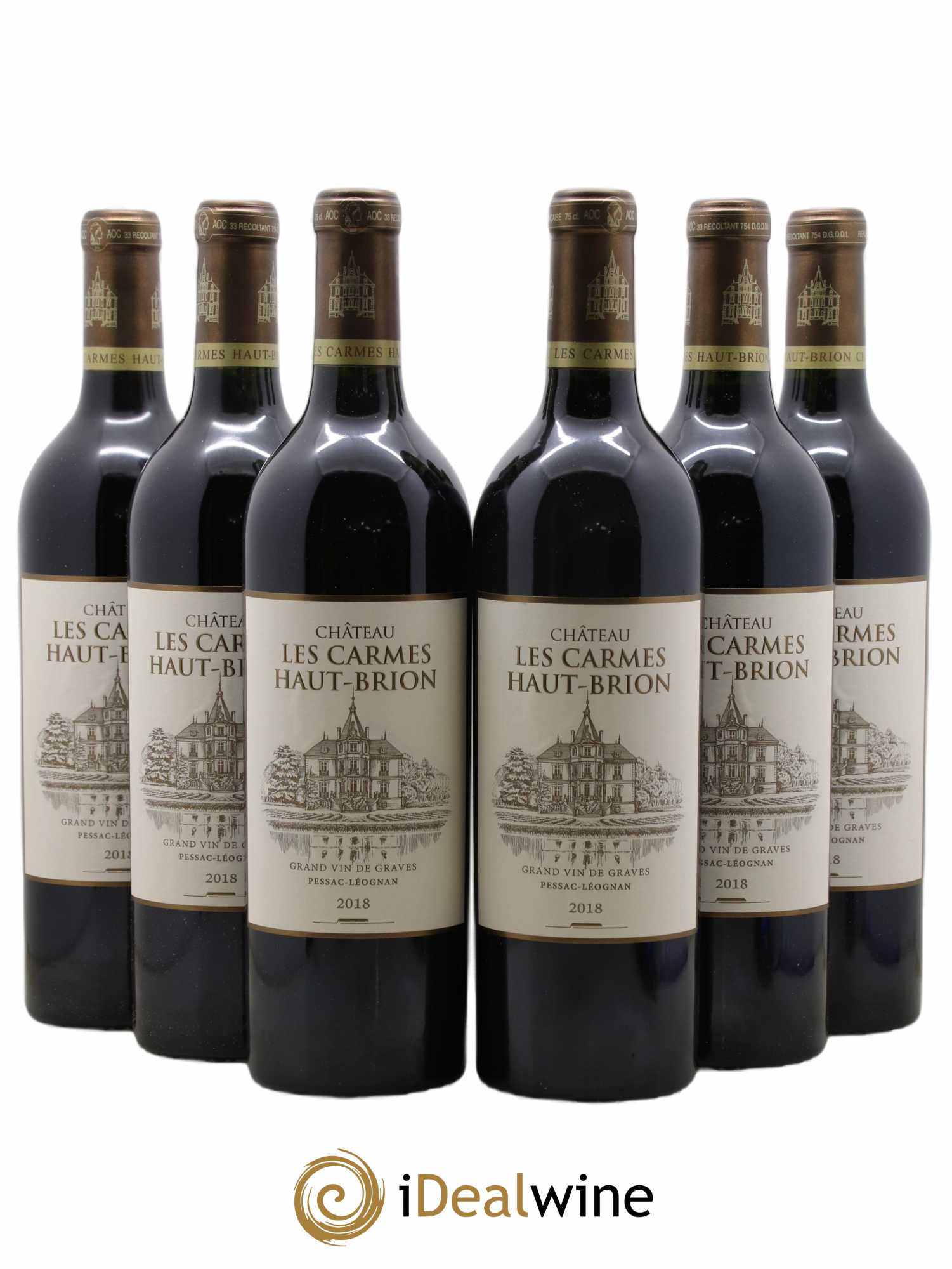 Château Les Carmes Haut-Brion 2018 - Lot de 6 bouteilles - 0