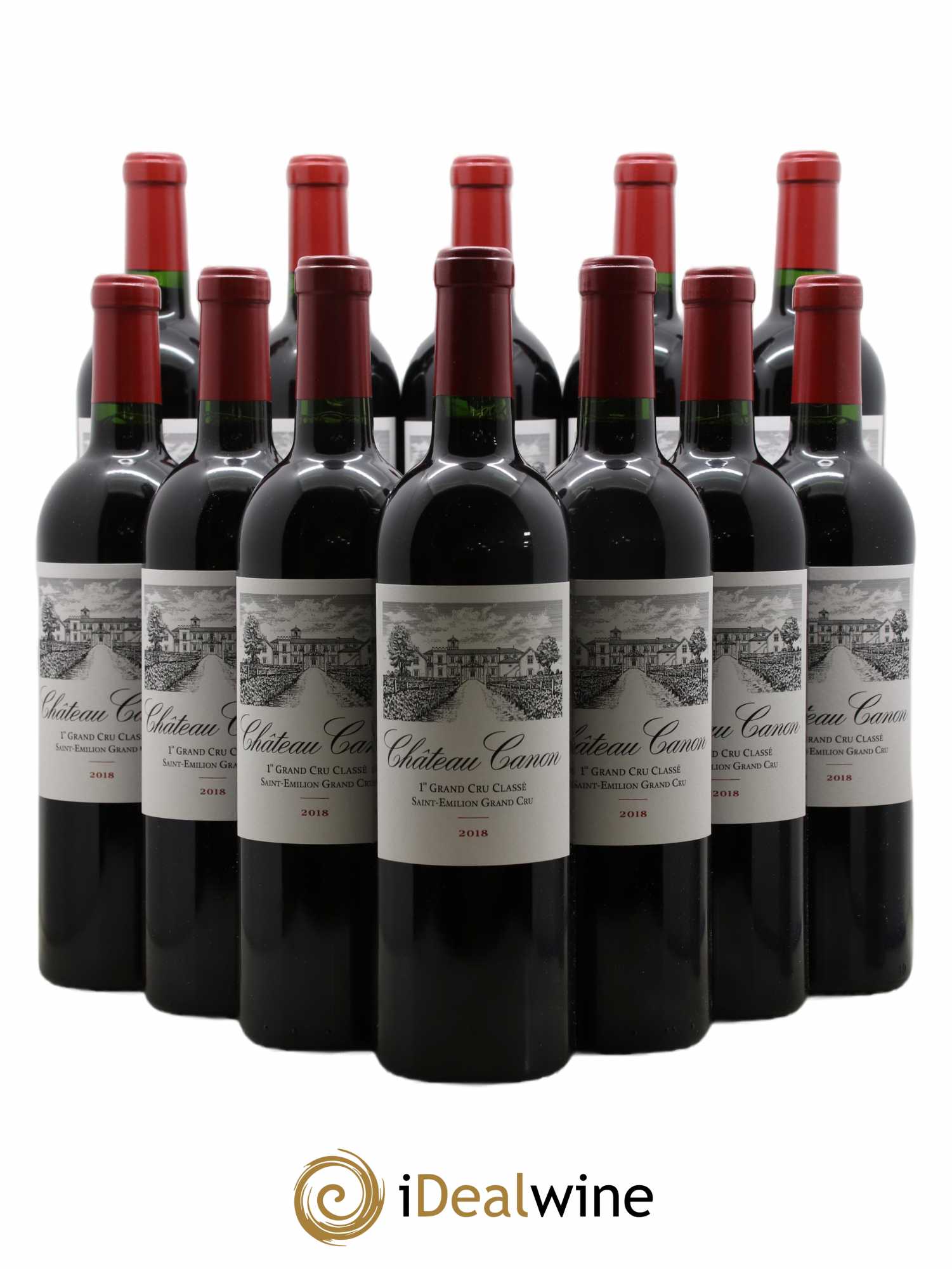 Château Canon 1er Grand Cru Classé B 2018 - Lot de 12 bouteilles - 0
