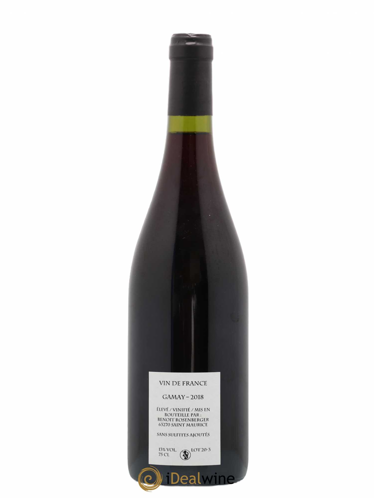 Vin de France Verre de Terre Loup des Vignes Benoit Rosenberger 2018 - Lot de 1 bouteille - 1