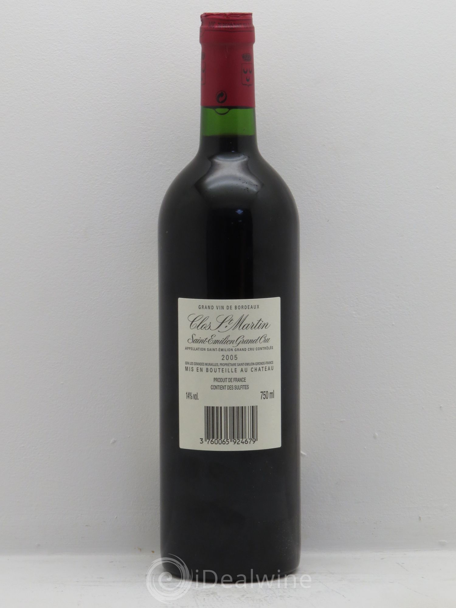 Clos Saint Martin Grand Cru Classé 2005 - Lot de 6 bouteilles - 1