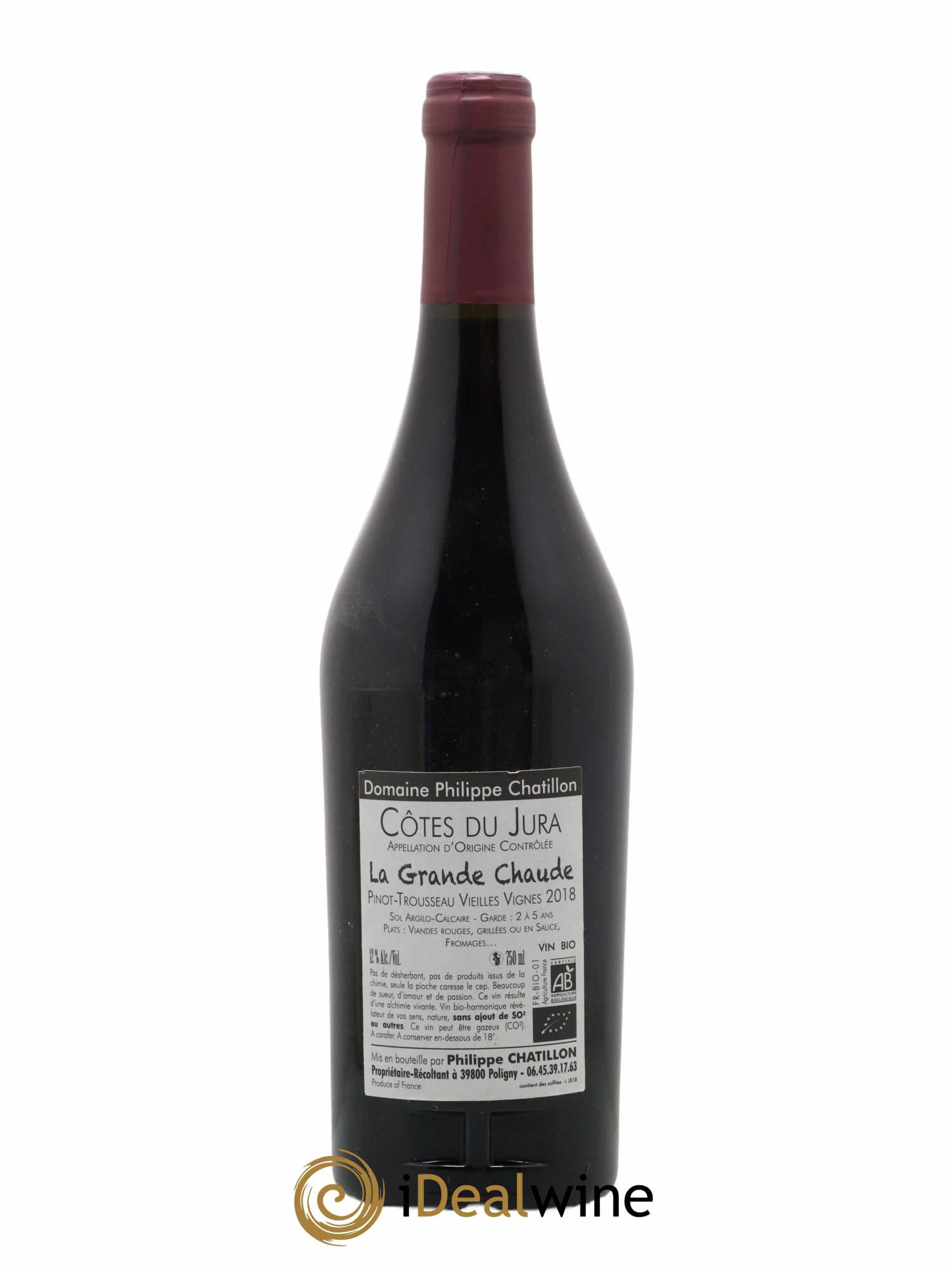 Côtes du Jura La Grande Chaude Philippe Chatillon (sans prix de réserve) 2018 - Lot de 1 bouteille - 1