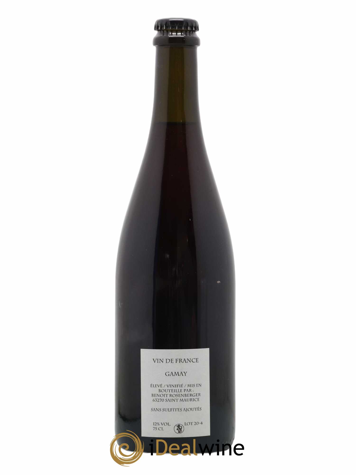 Vin de France Verre de Terre Désaltérofilles Benoit Rosenberger (sans prix de réserve) 2020 - Lot de 1 bouteille - 1