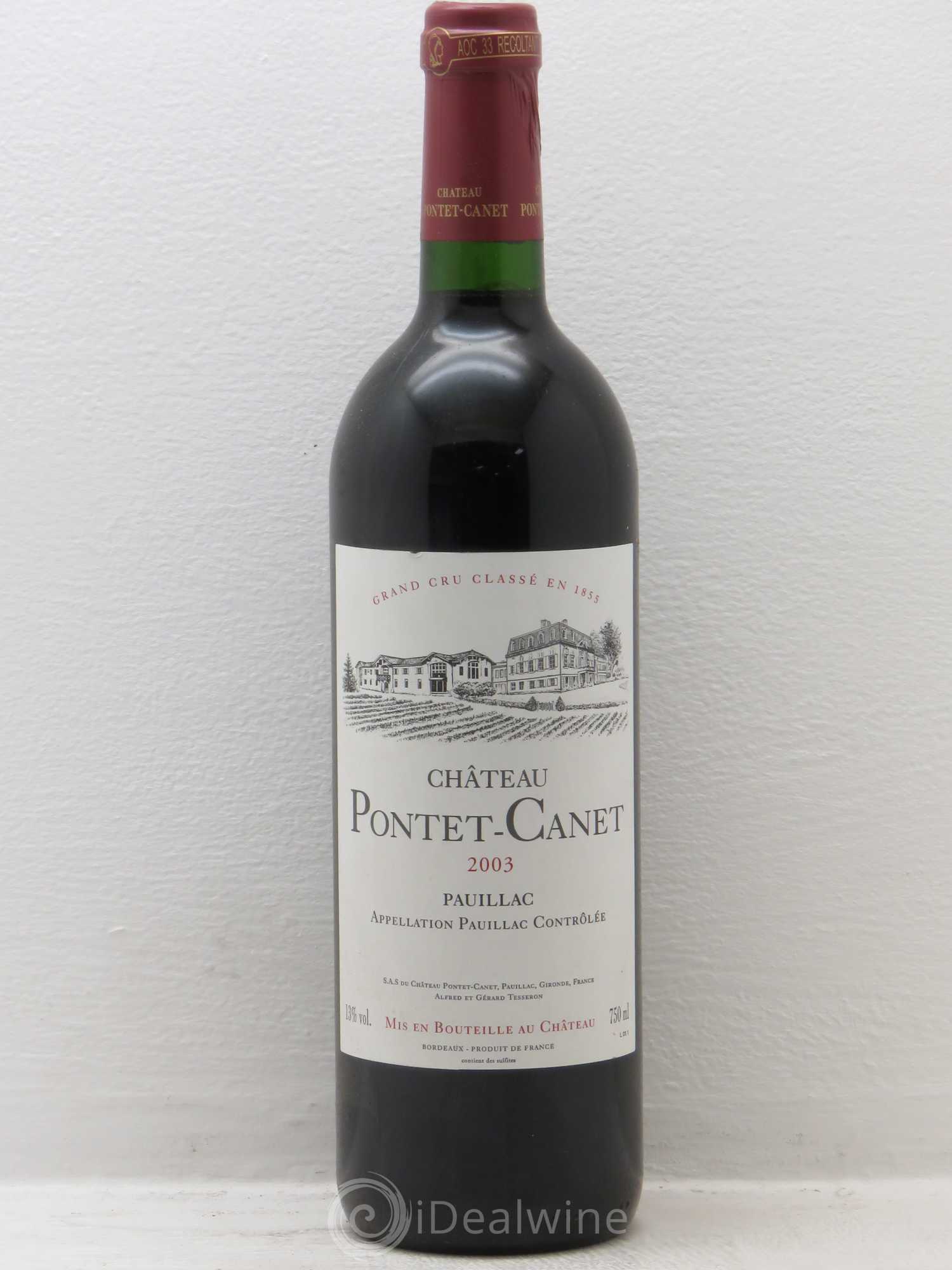 Château Pontet Canet 5ème Grand Cru Classé 2003 - Lot de 1 bouteille - 0