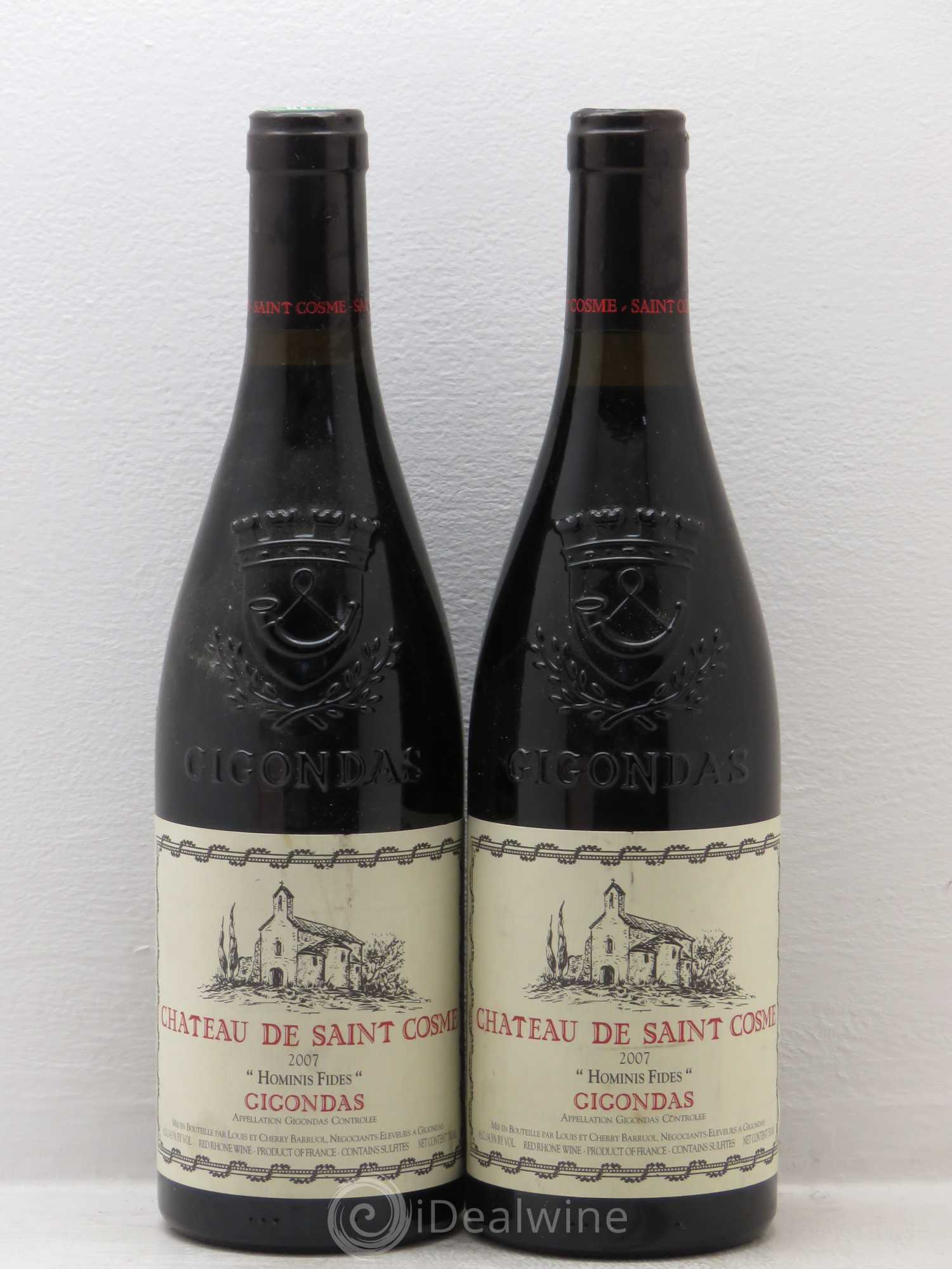 Gigondas Hominis Fides Saint Cosme 2007 - Lot de 2 bouteilles - 0