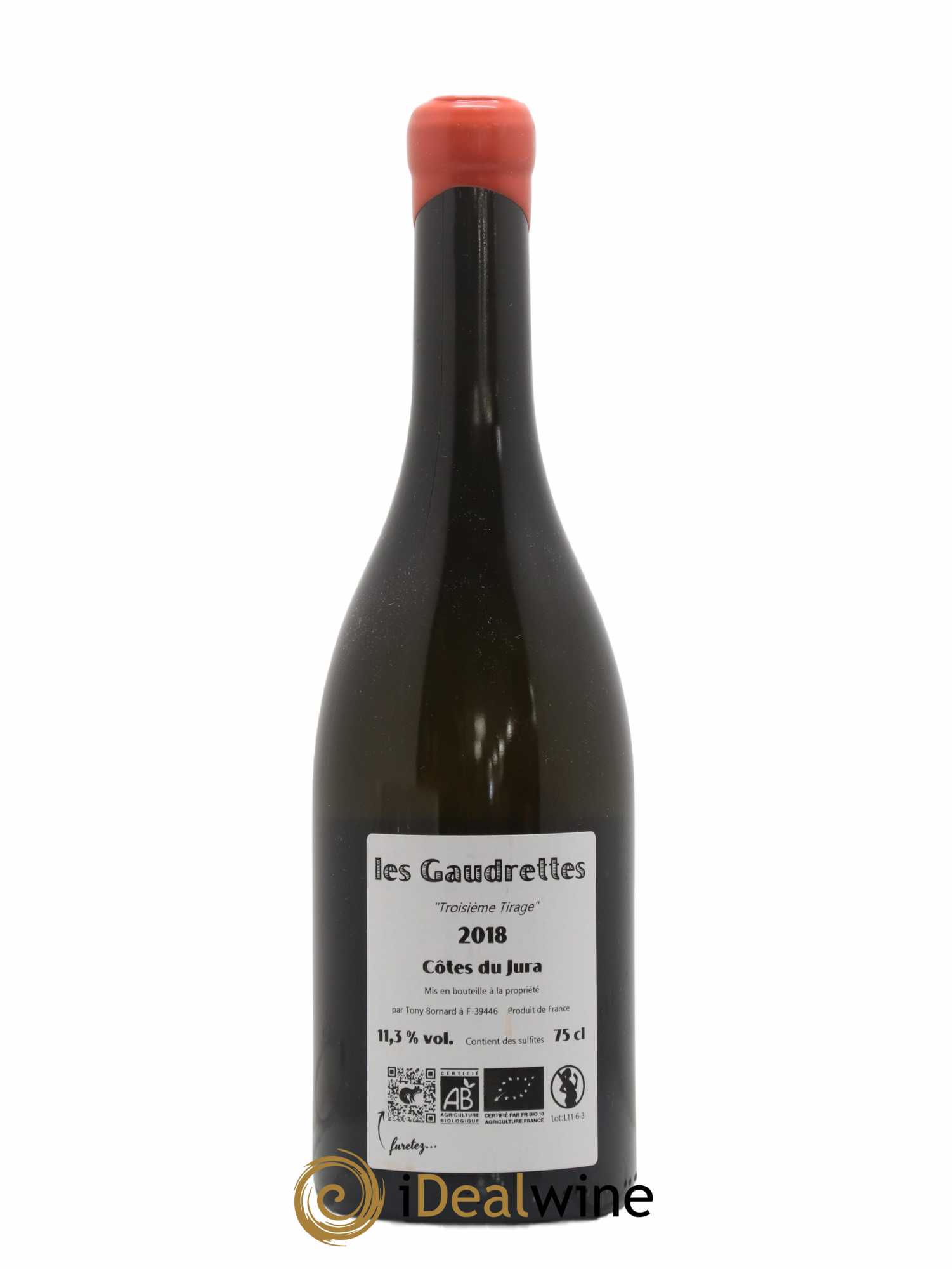 Côtes du Jura Les Gaudrettes Bornard Troisième tirage 2018 - Lot de 1 bouteille - 1