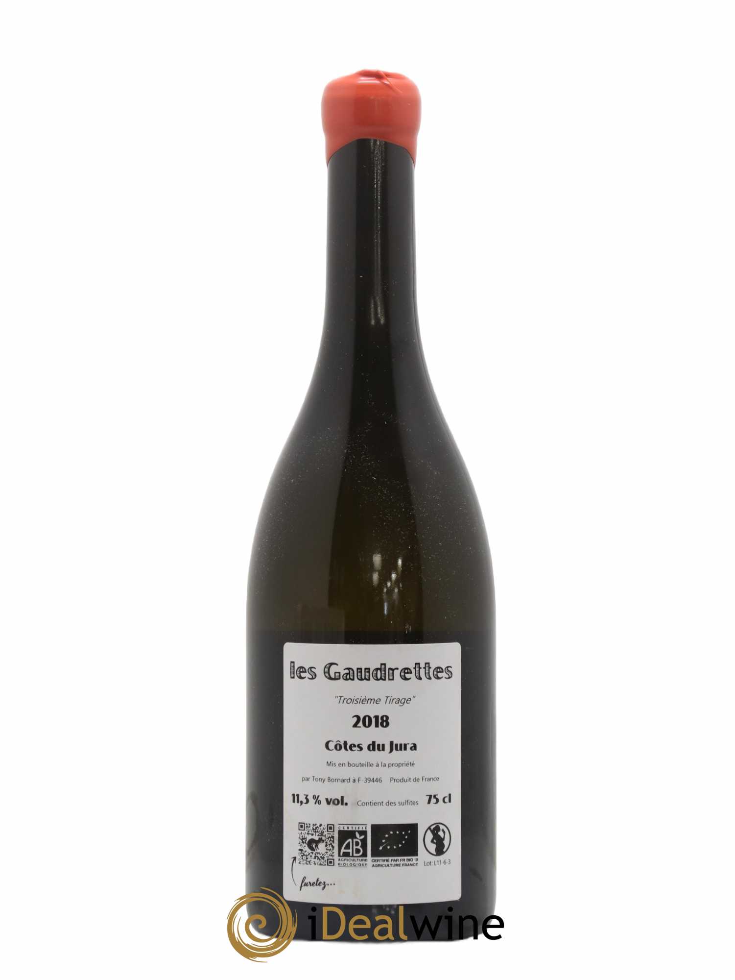 Côtes du Jura Les Gaudrettes Bornard Troisième tirage 2018 - Lot de 1 bouteille - 1