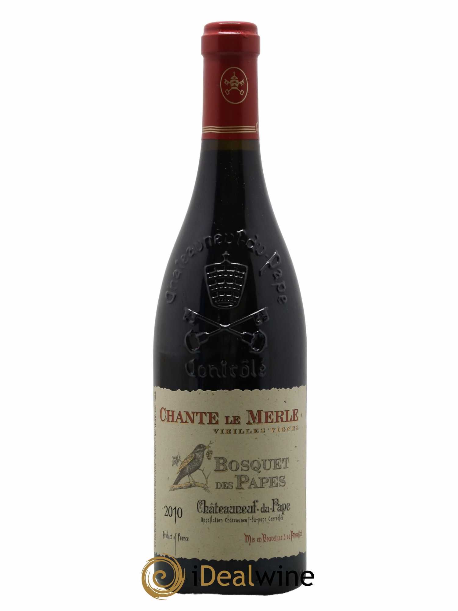 Châteauneuf-du-Pape Bosquet des Papes Chante Le Merle Vieilles Vignes Famille Boiron 2010 - Lot de 1 bouteille - 0