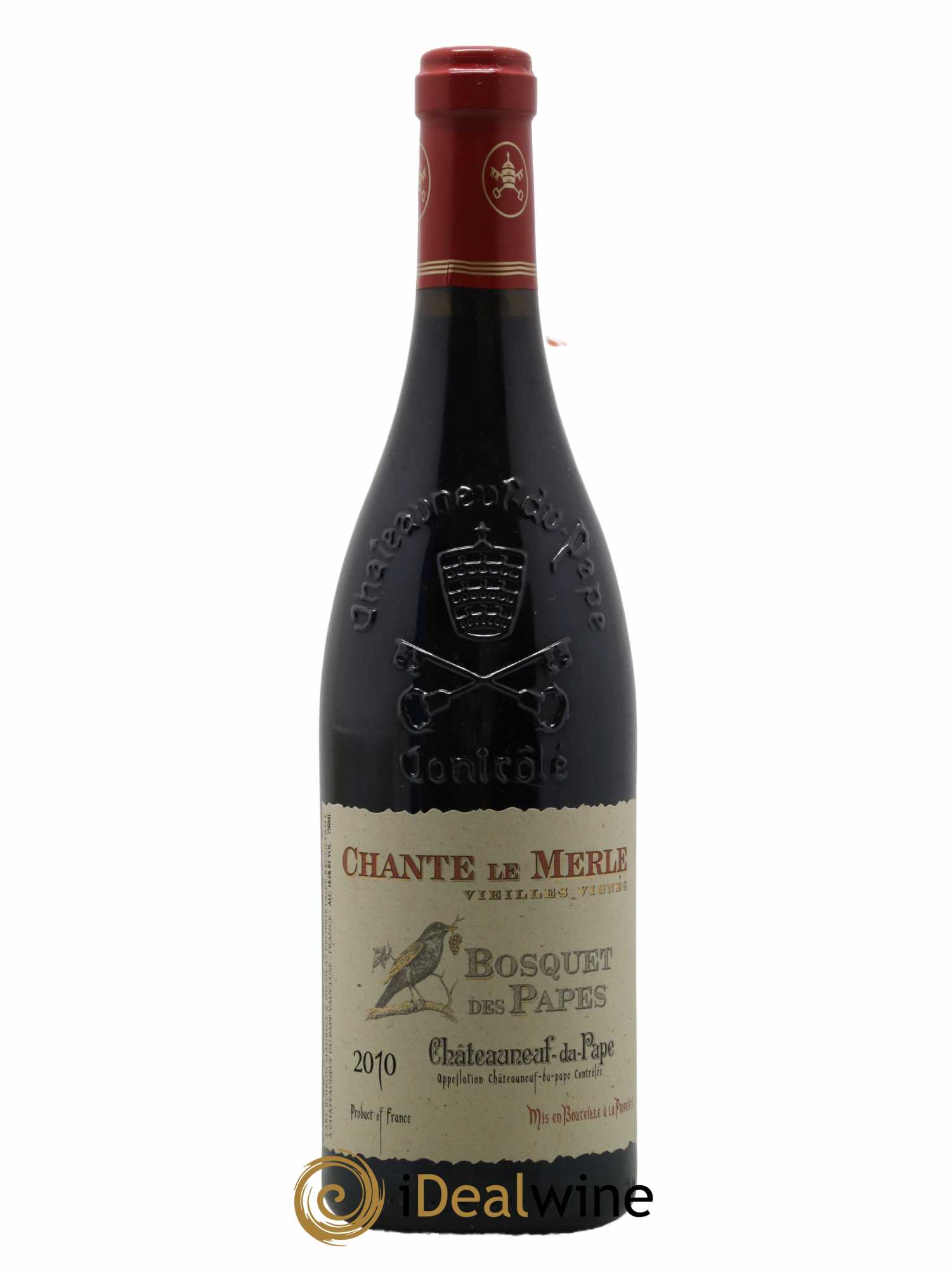 Châteauneuf-du-Pape Bosquet des Papes Chante Le Merle Vieilles Vignes Famille Boiron 2010 - Lot de 1 bouteille - 0