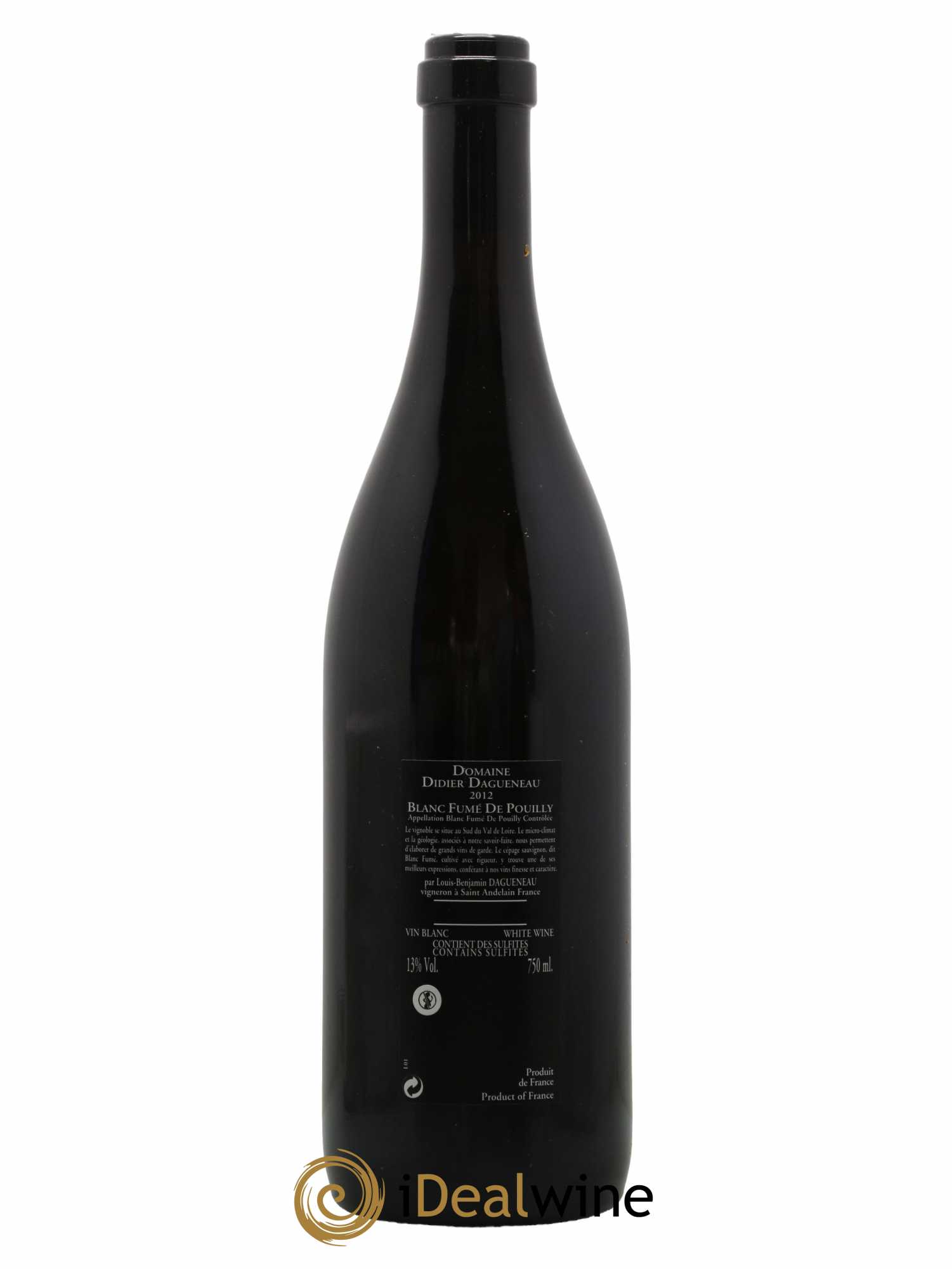 Vin de France (anciennement Pouilly-Fumé) Silex Dagueneau (Domaine Didier - Louis-Benjamin) 2012 - Lot de 1 bouteille - 1