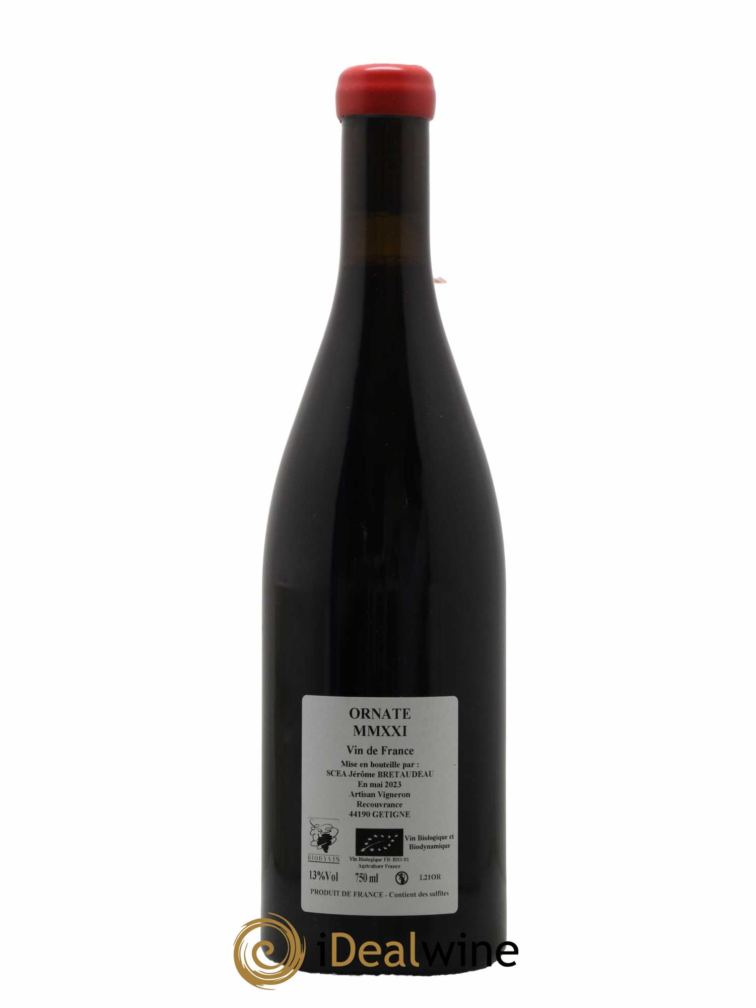 Vin de France Merlot Ornaté Jérôme Bretaudeau - Domaine de Bellevue 2021 - Lotto di 1 bottiglia - 1