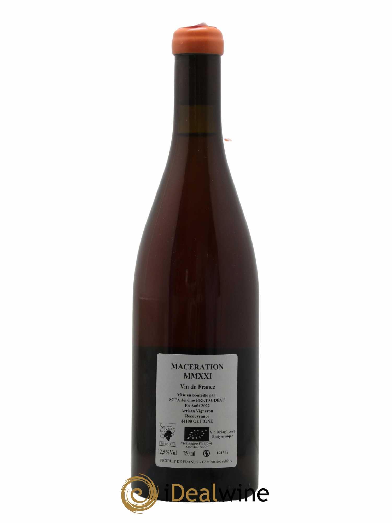 Vin de France Macération Jérôme Bretaudeau - Domaine de Bellevue 2021 - Lot de 1 bouteille - 1