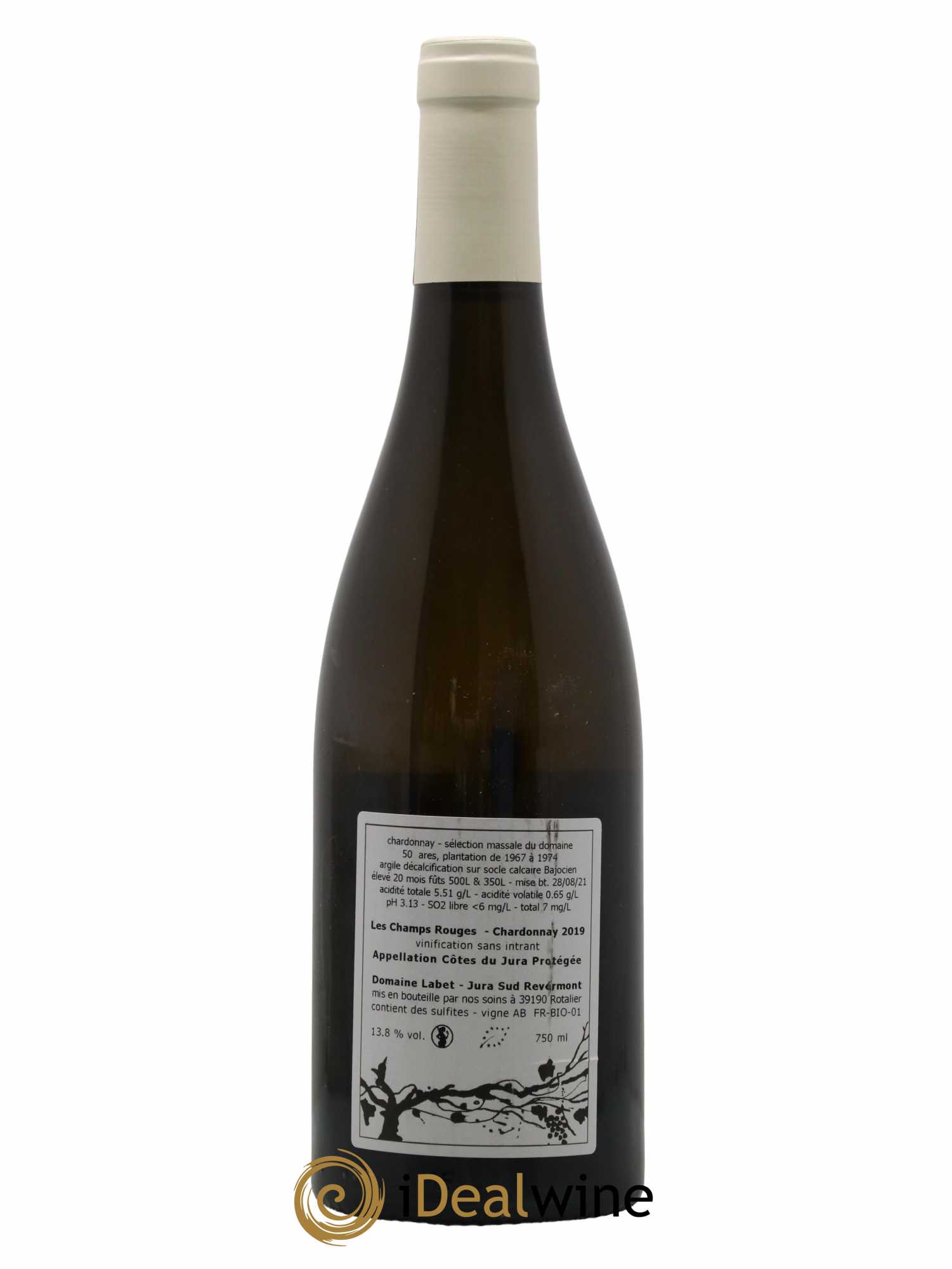 Côtes du Jura Chardonnay Les Champs Rouges Romain - Julien - Charline Labet 2019 - Lot de 1 bouteille - 1