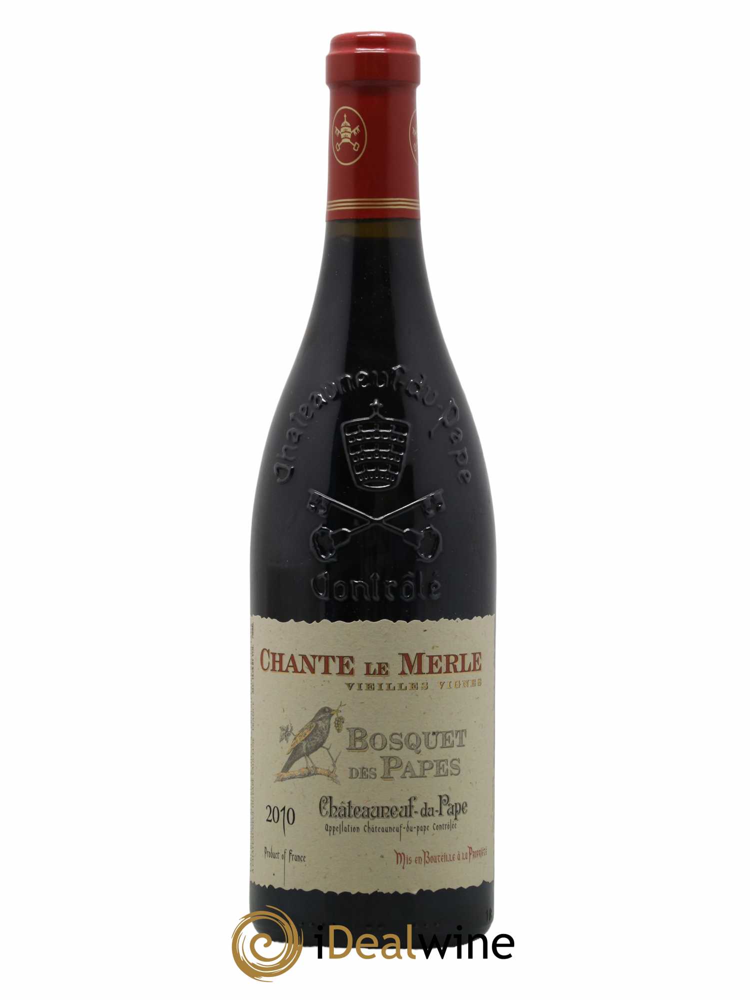 Châteauneuf-du-Pape Bosquet des Papes Chante Le Merle Vieilles Vignes Famille Boiron 2010 - Lot de 1 bouteille - 0