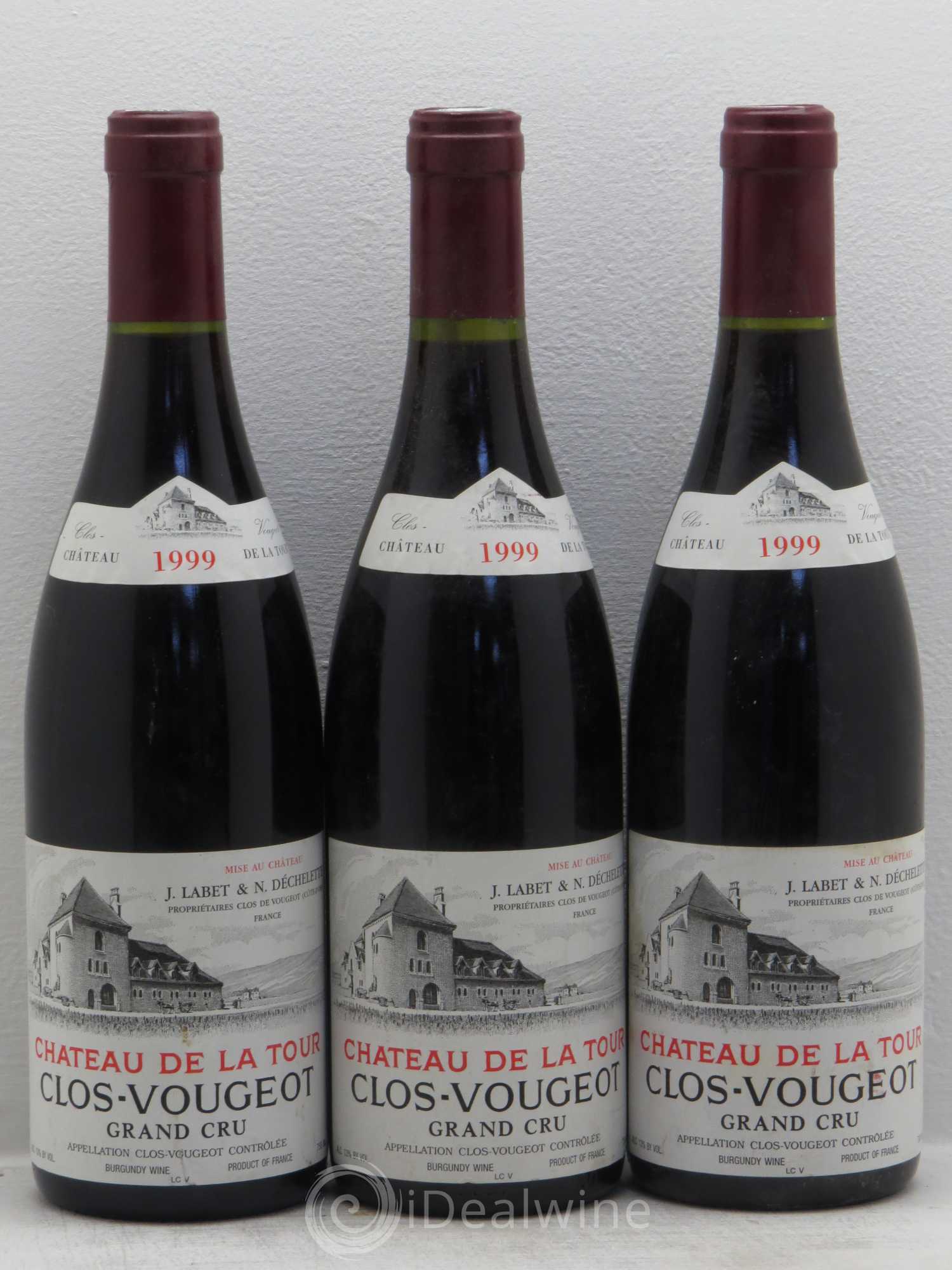 Clos de Vougeot Grand Cru Château de La Tour 1999 - Lot de 3 bouteilles - 0
